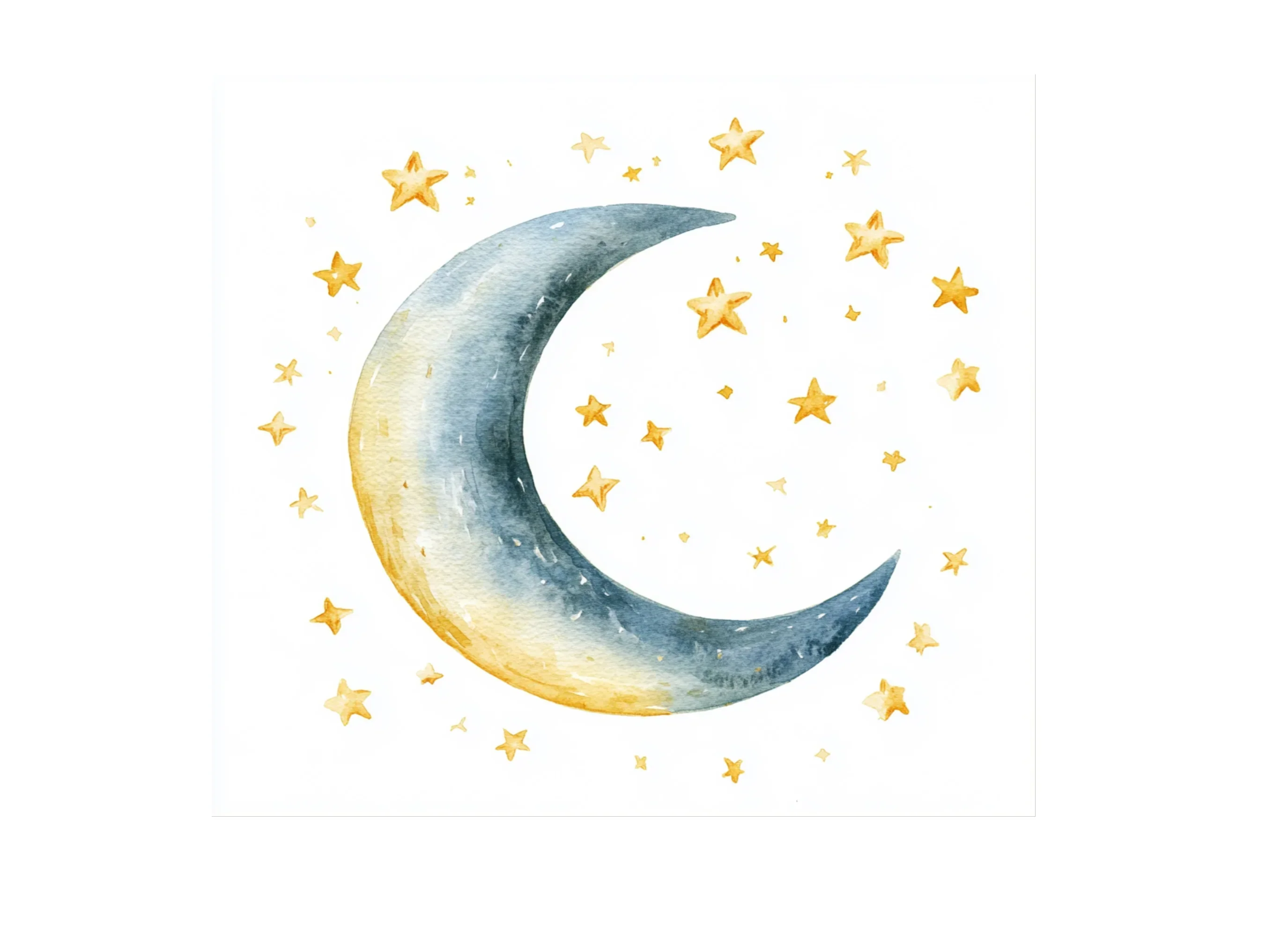 Sleeping Moon and Stars Clipart Bundle - Image 3