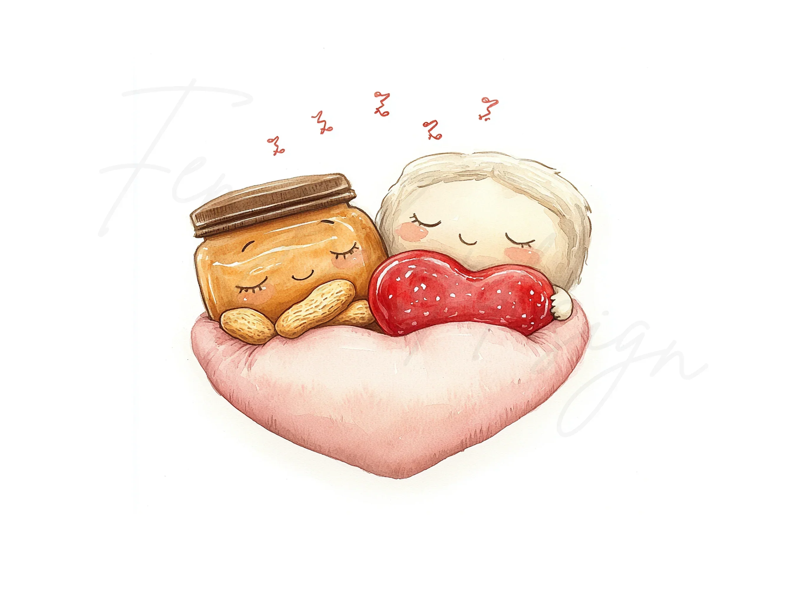 Sleeping Peanut Butter and Jelly Clipart Bundle - Image 3