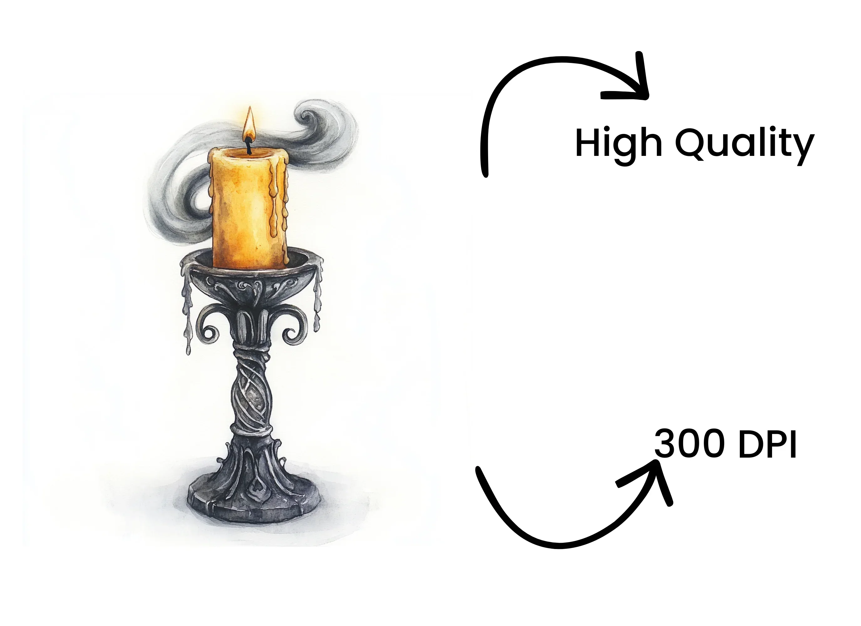 Smoky Candle Holders Clipart Bundle - Image 4