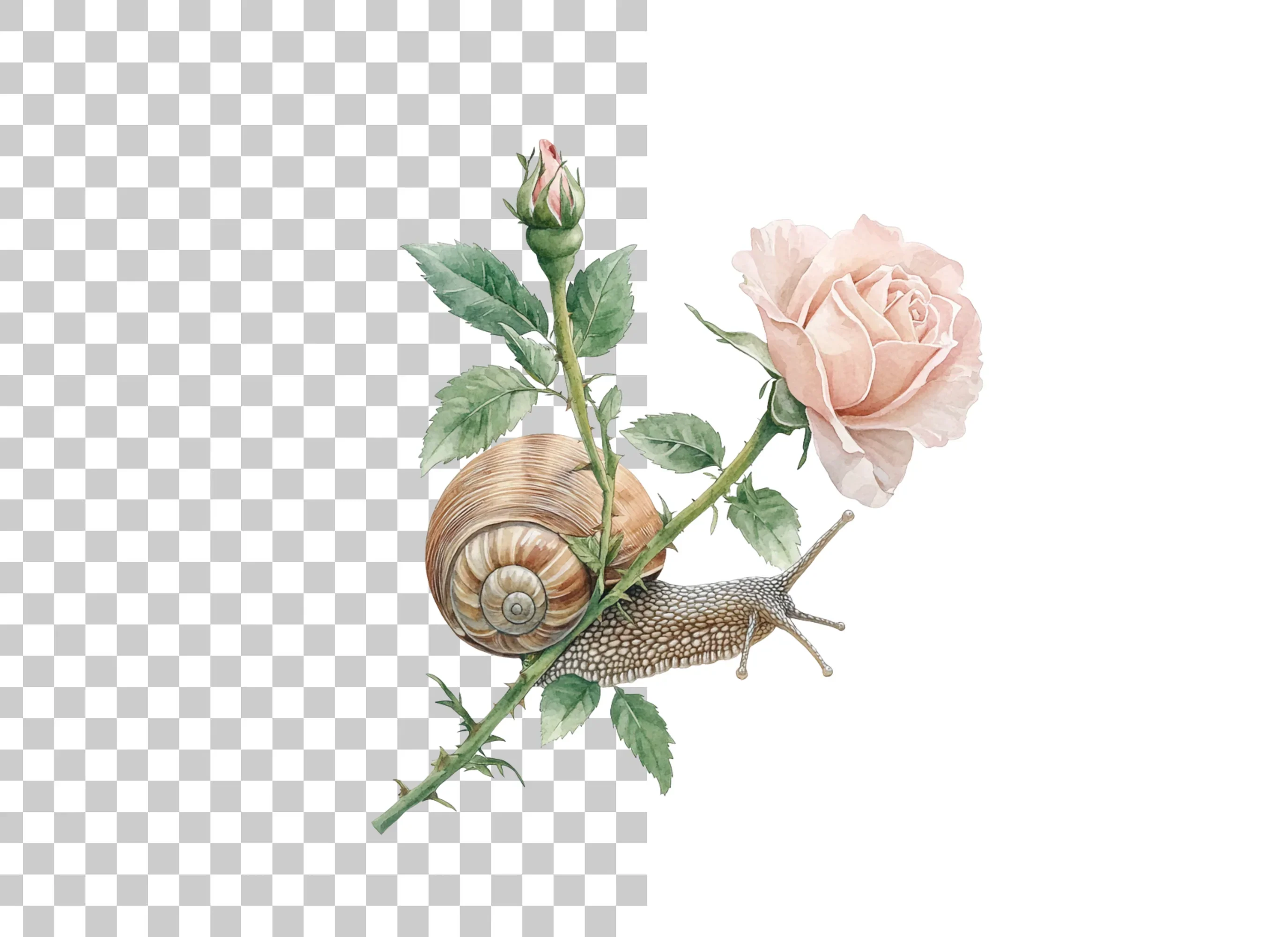 Snails and Flowers Clipart Bundle - Image 2