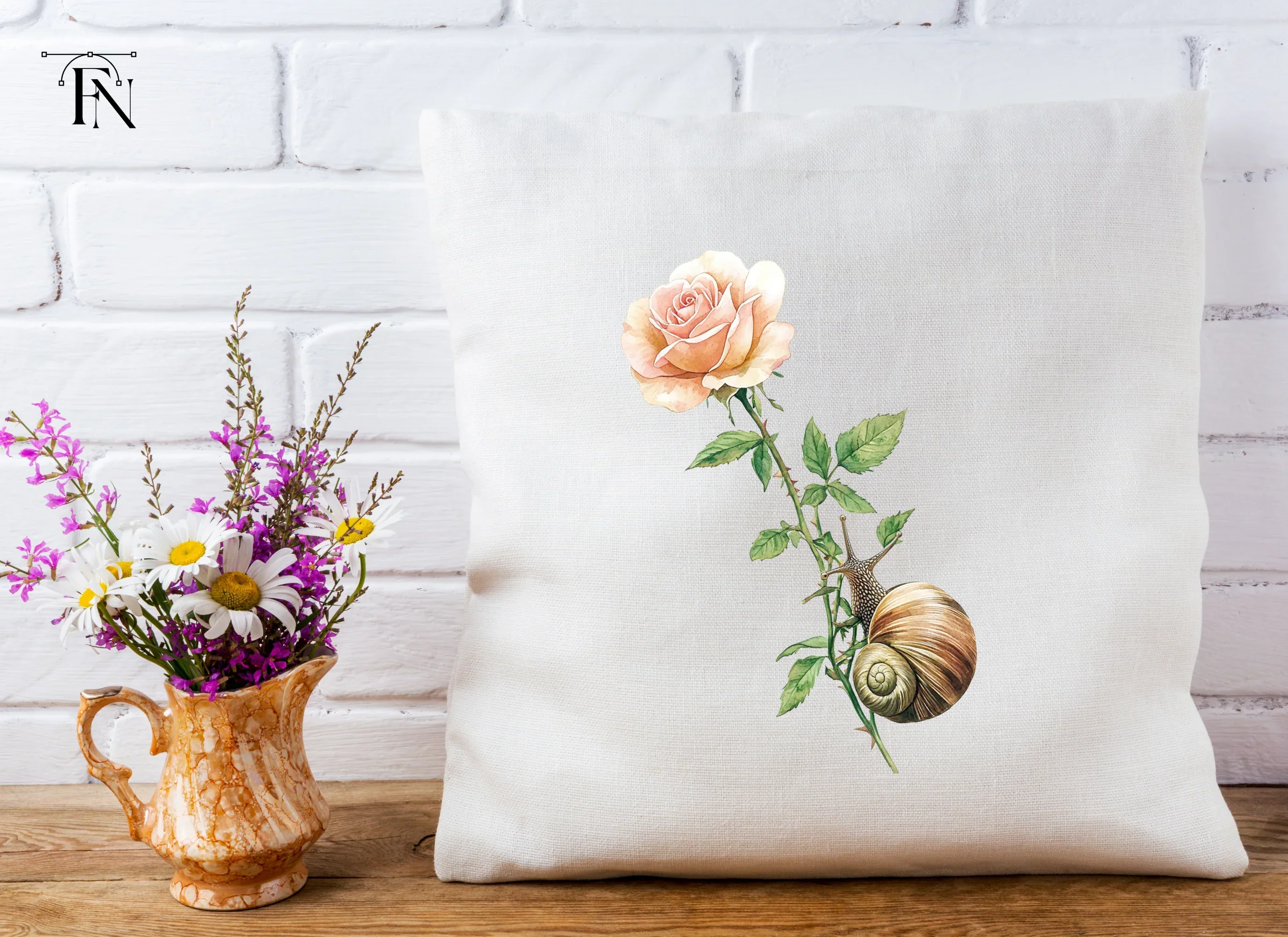 Snails and Flowers Clipart Bundle - Image 5