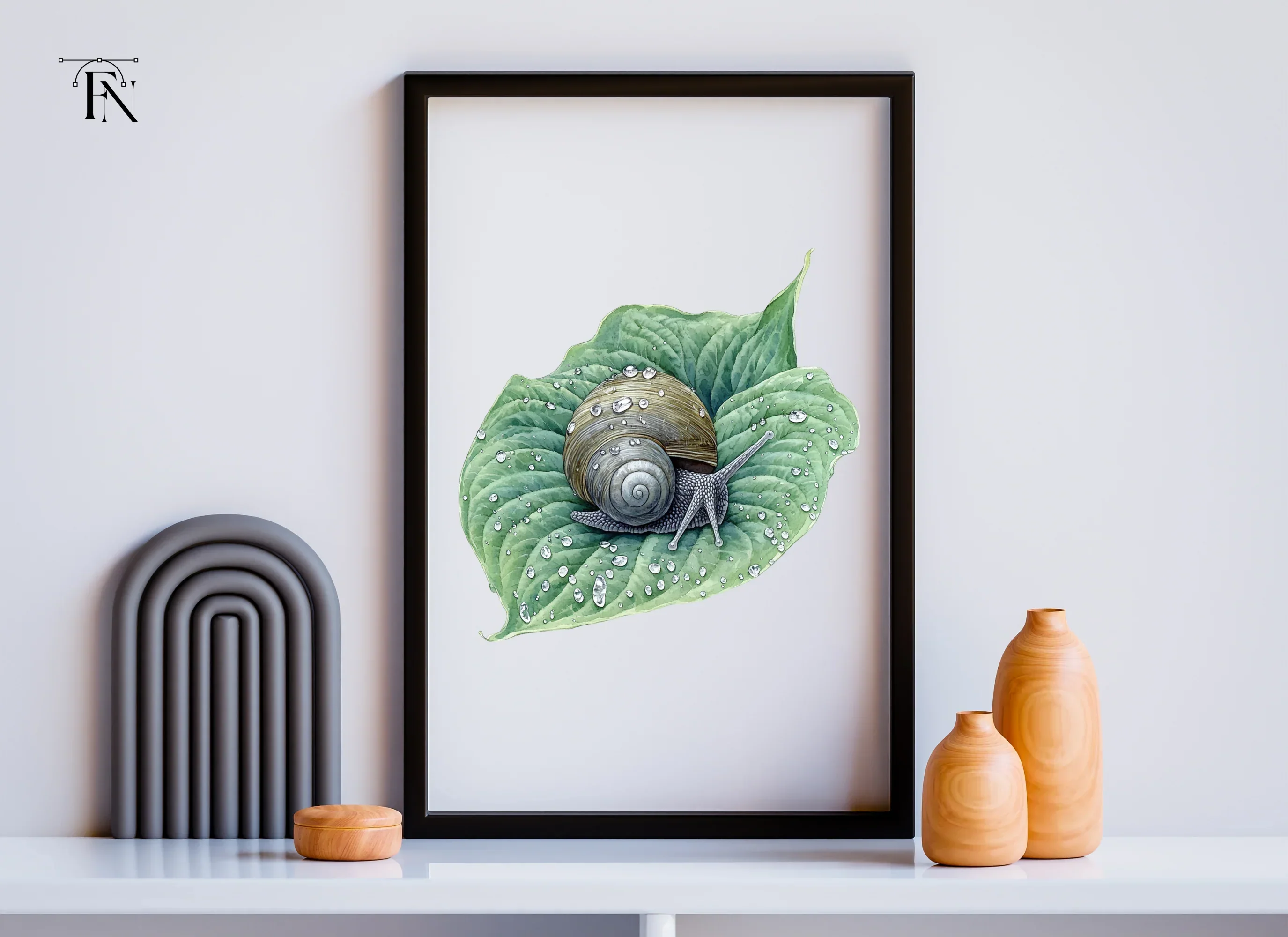 Snails on Wet Leaves Clipart Bundle - Image 6