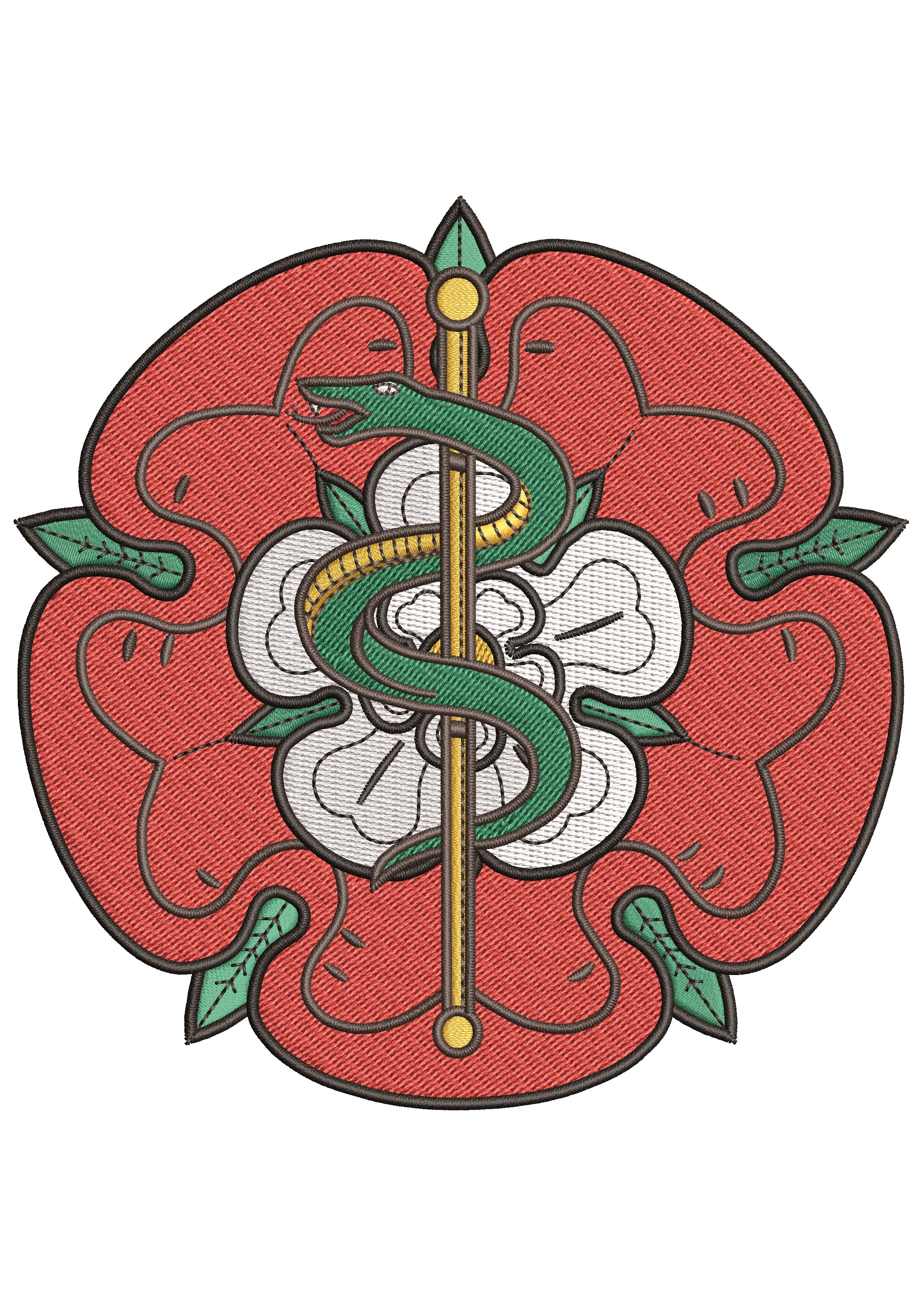 Snake Flower Embroidery Design