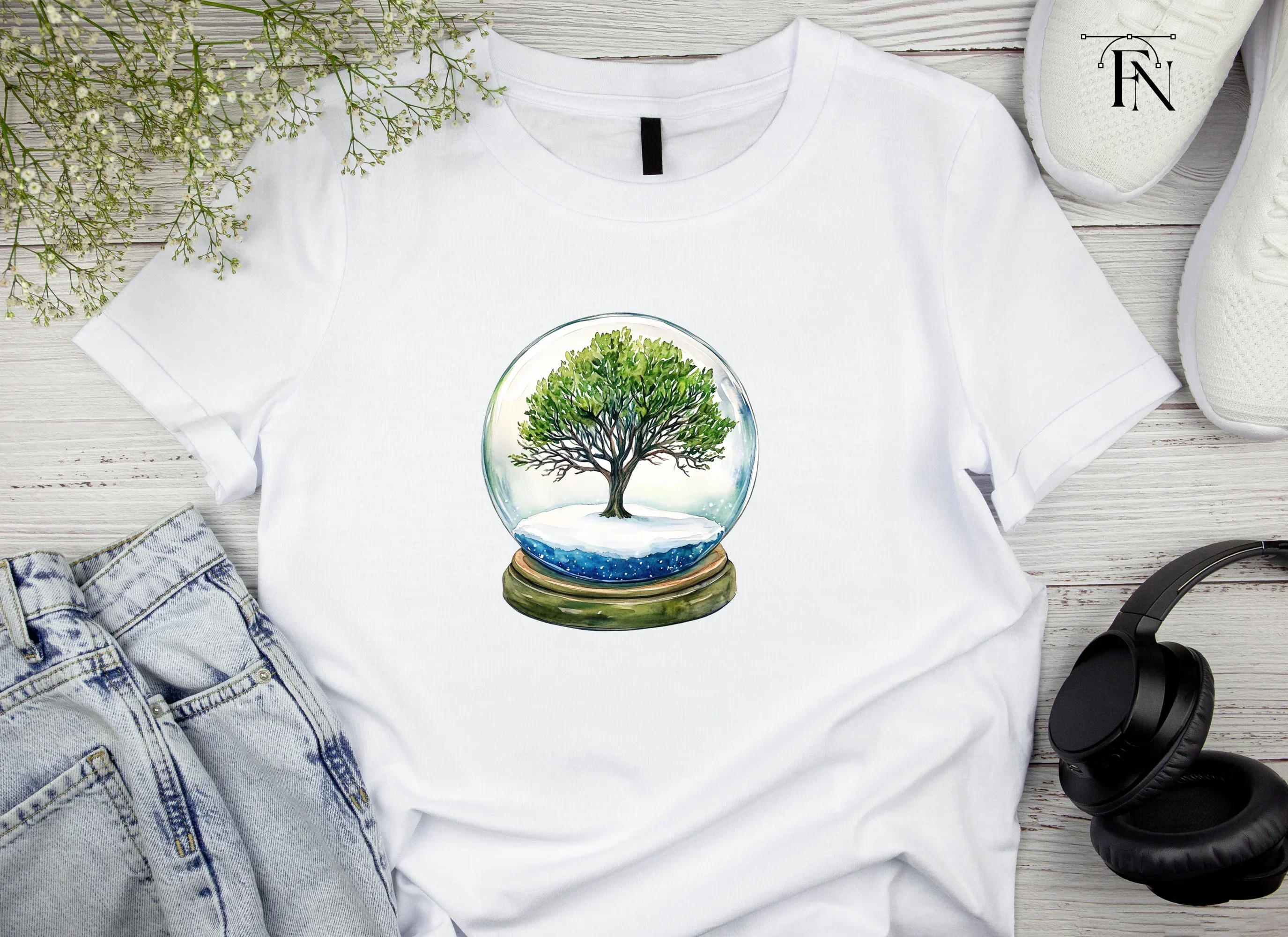 Snow Globe Trees Clipart Bundle - Image 4