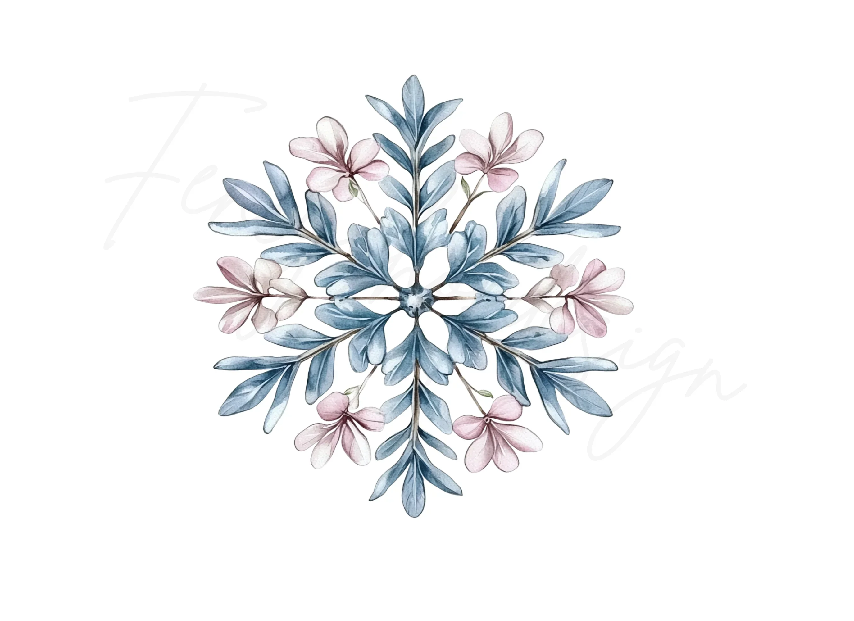 Snowflake Floral Clipart Bundle - Image 2