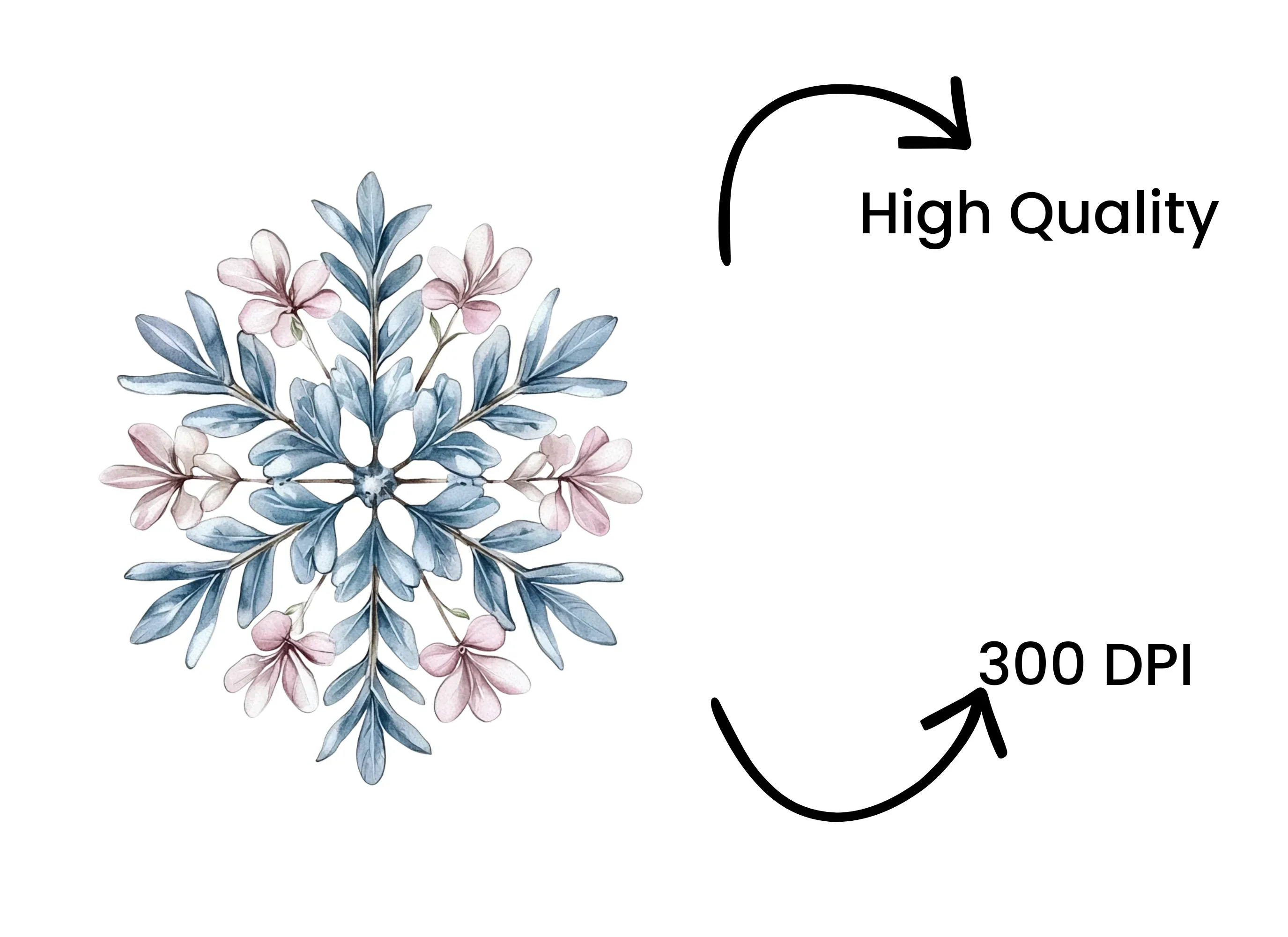 Snowflake Floral Clipart Bundle - Image 4