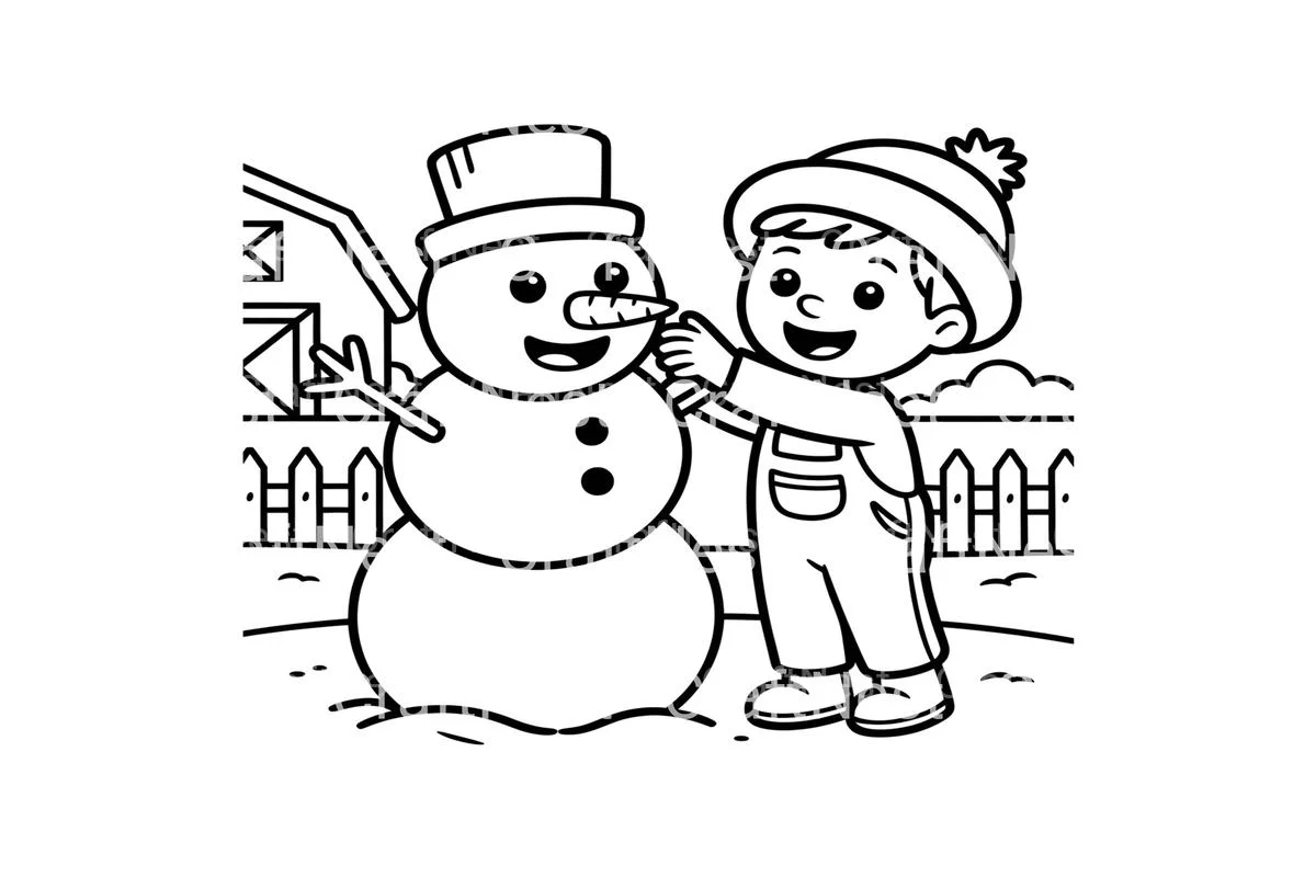 Snowman Building Winter Coloring Books - Image 3