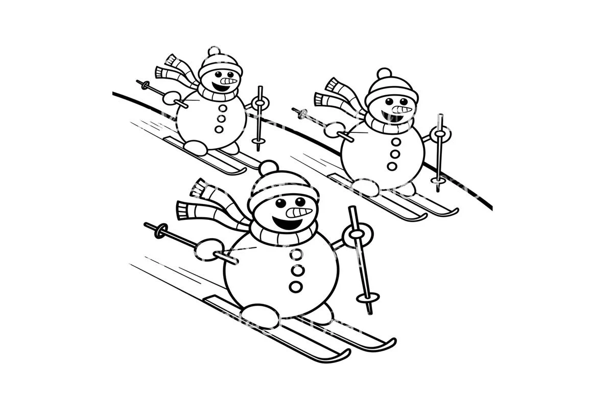 Snowman Skiing Adventure Coloring Books - Image 4