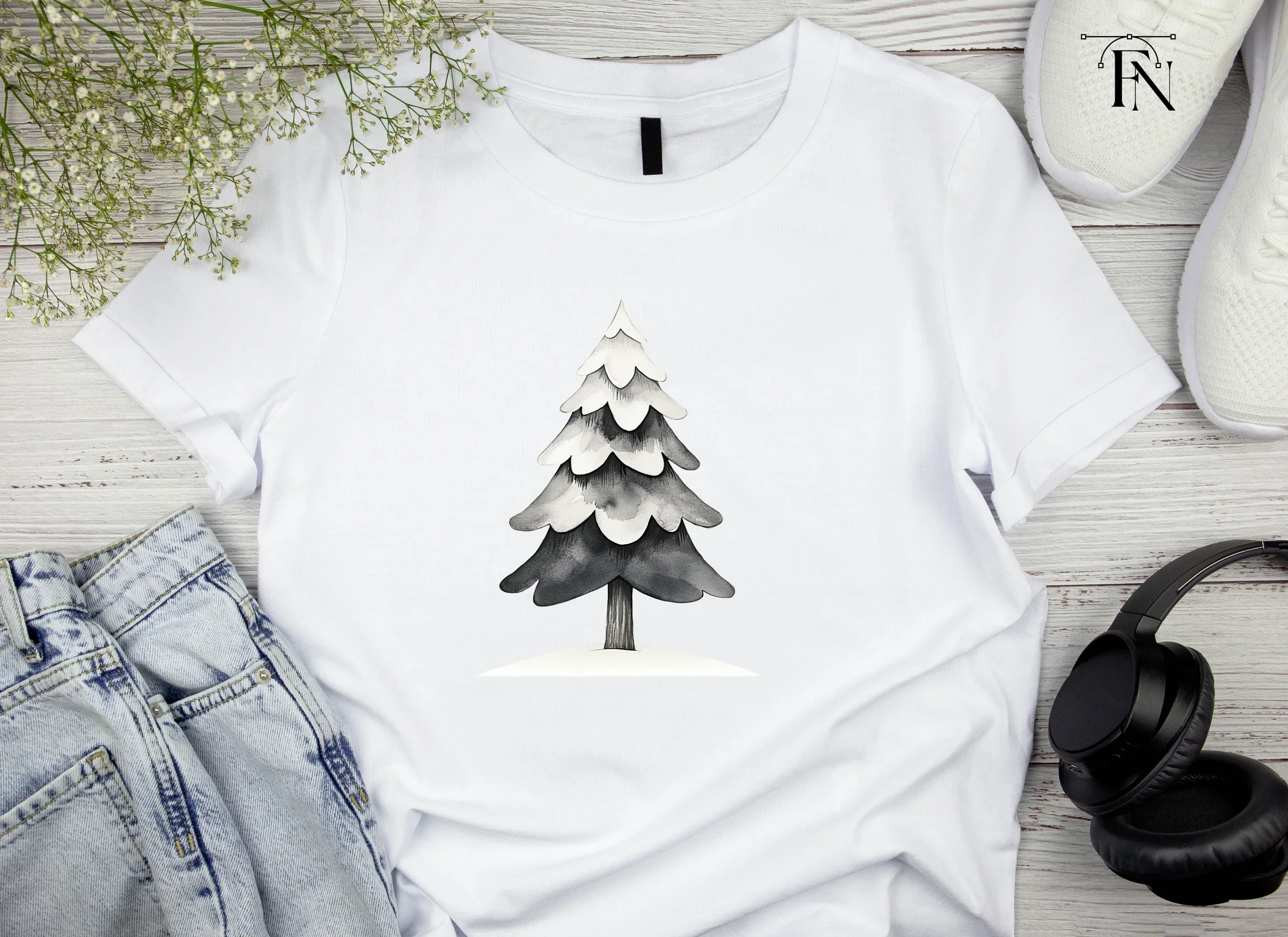 Snowy Pine Tree Winter Clipart Bundle - Image 4