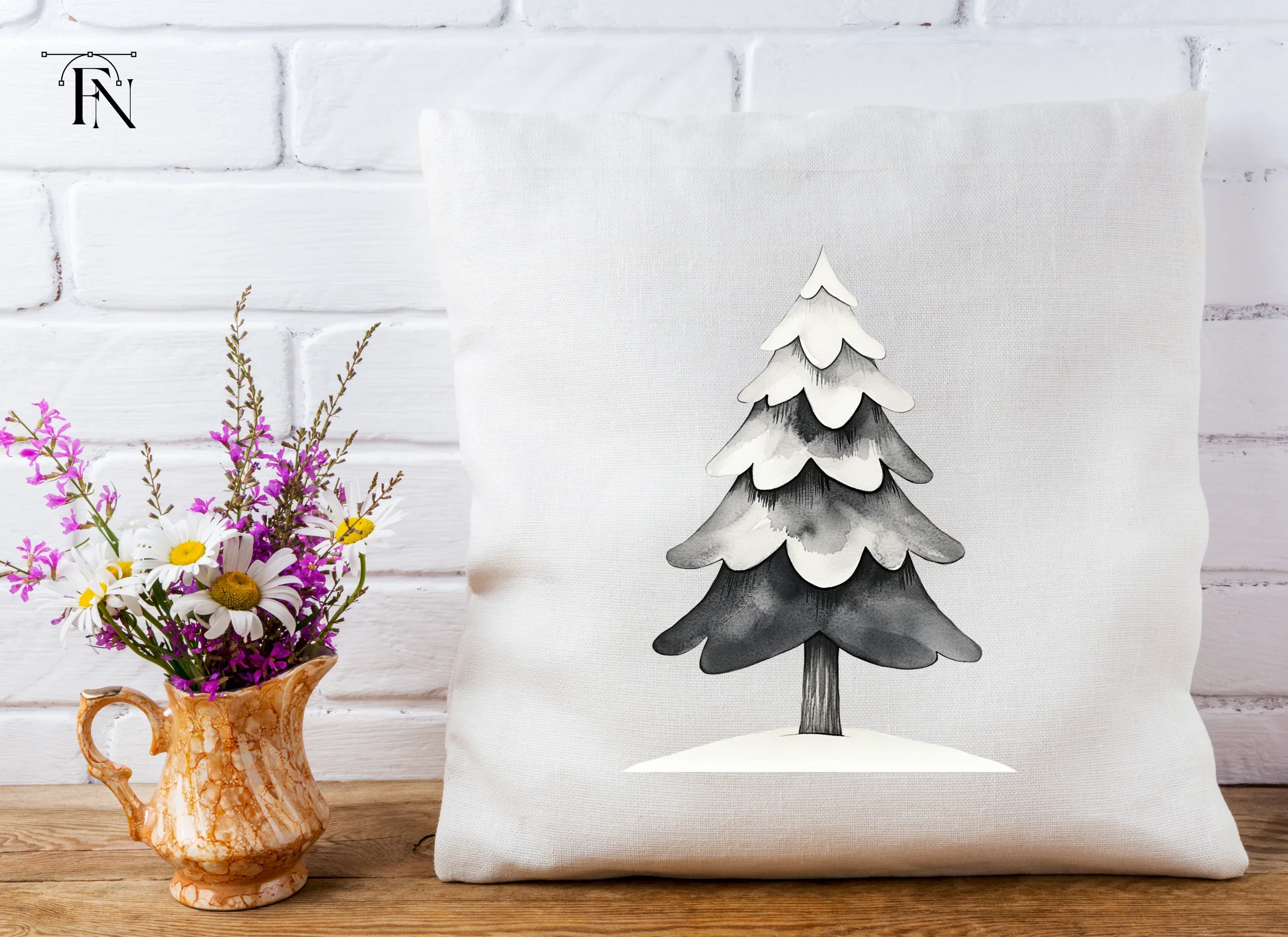 Snowy Pine Tree Winter Clipart Bundle - Image 5
