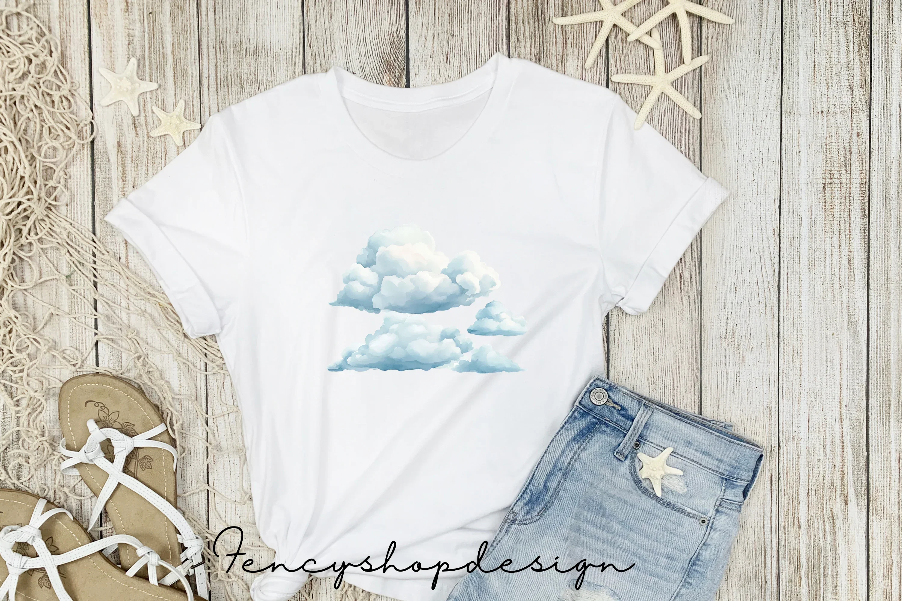 Soft Clouds Clipart Bundle - Image 3