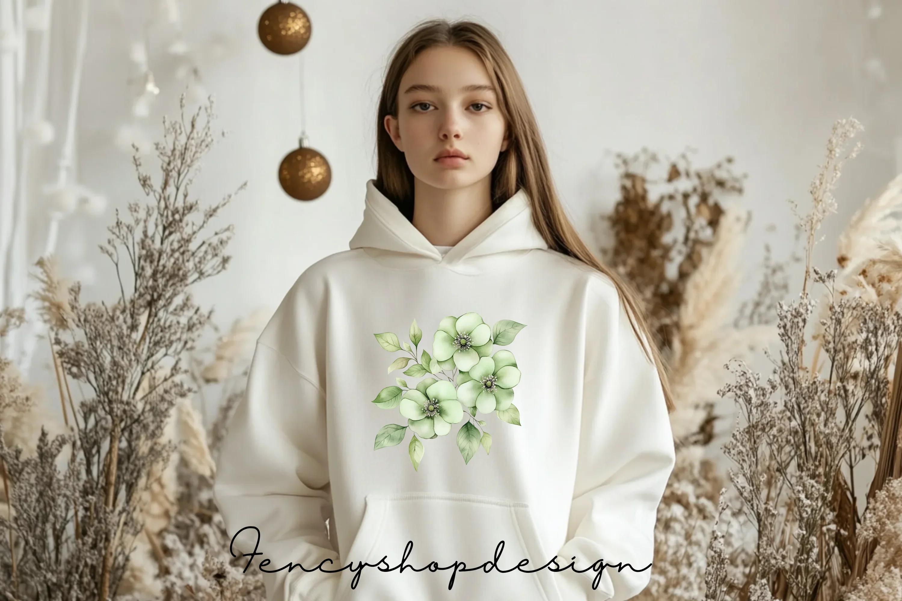 Soft Green Floral Succulent Clipart Bundle - Image 6
