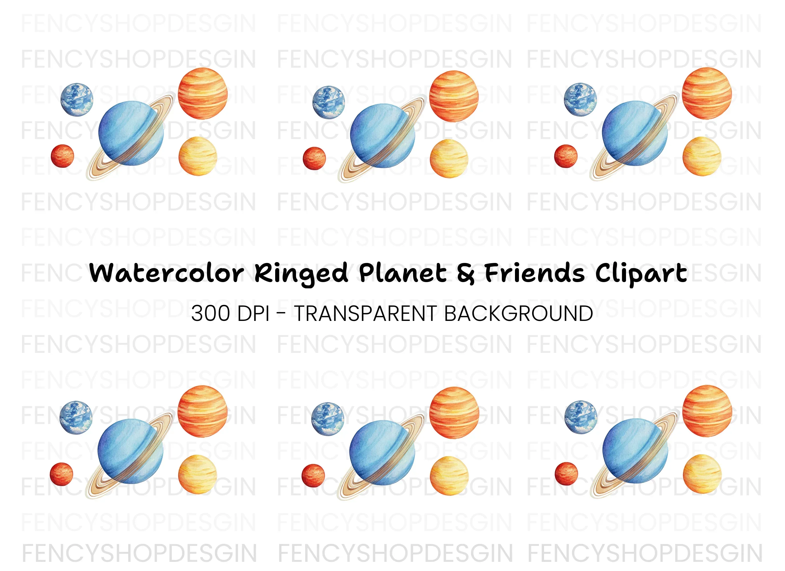 Solar System Planets Clipart Bundle