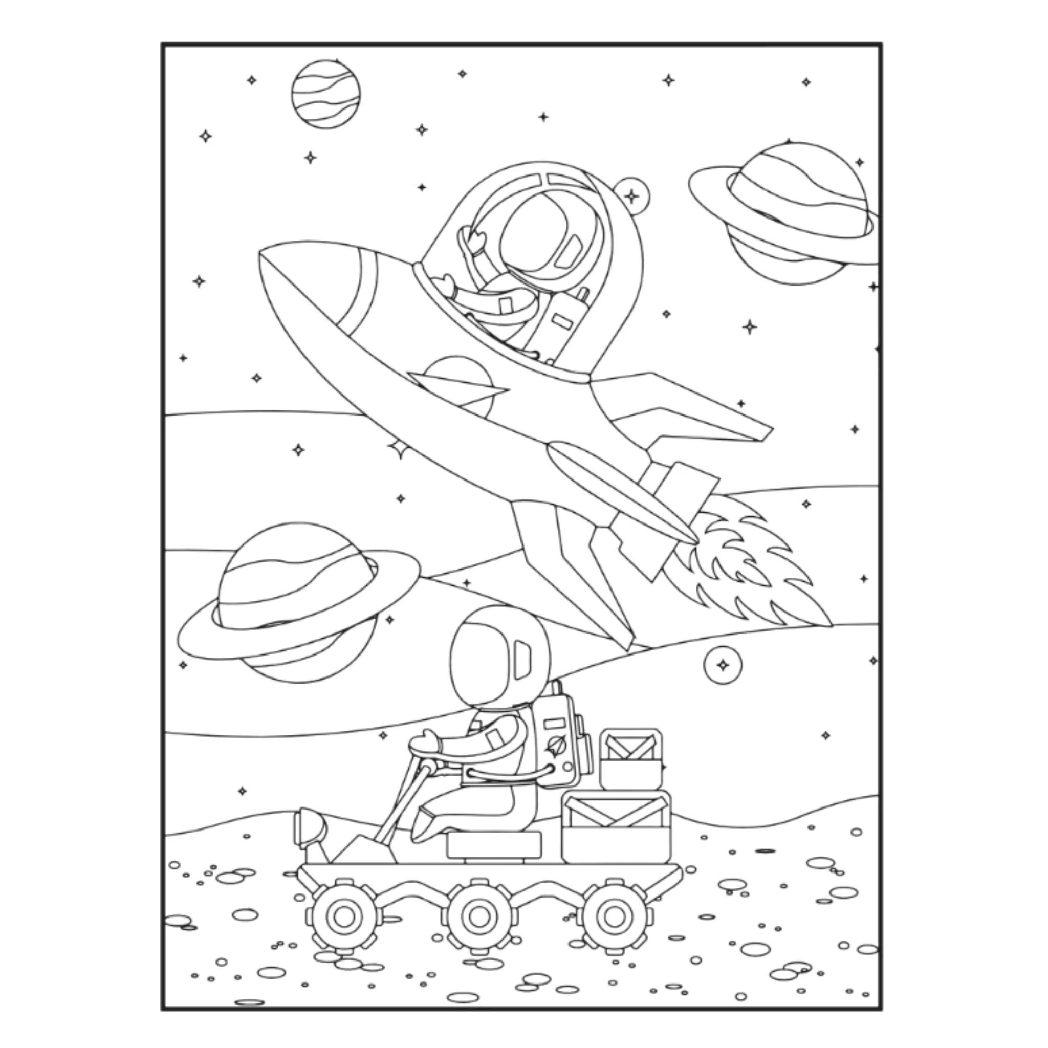 Space Coloring and Dot to Dot Activity Book - Image 3