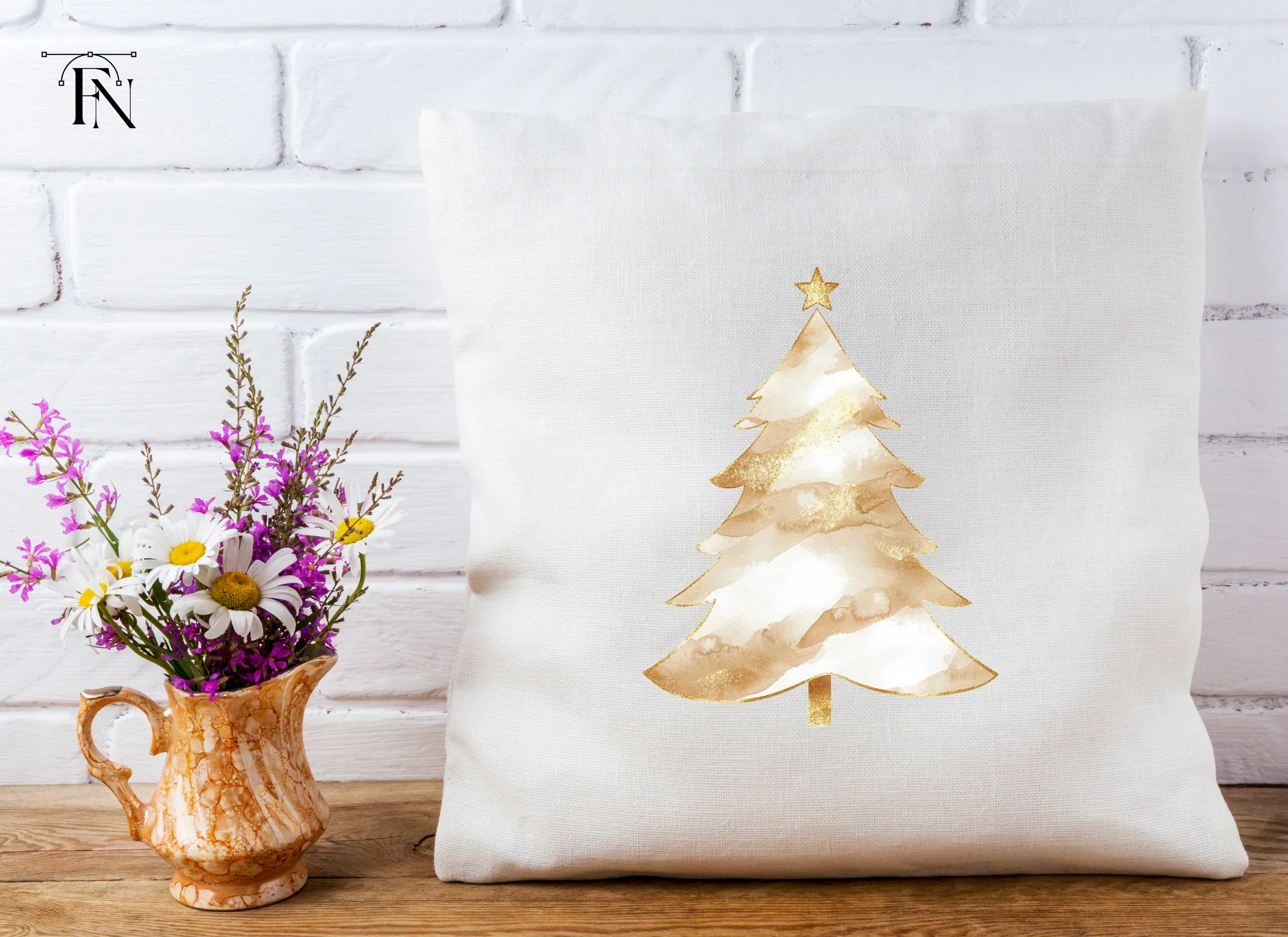 Sparkling Gold Christmas Tree Clipart Bundle - Image 4