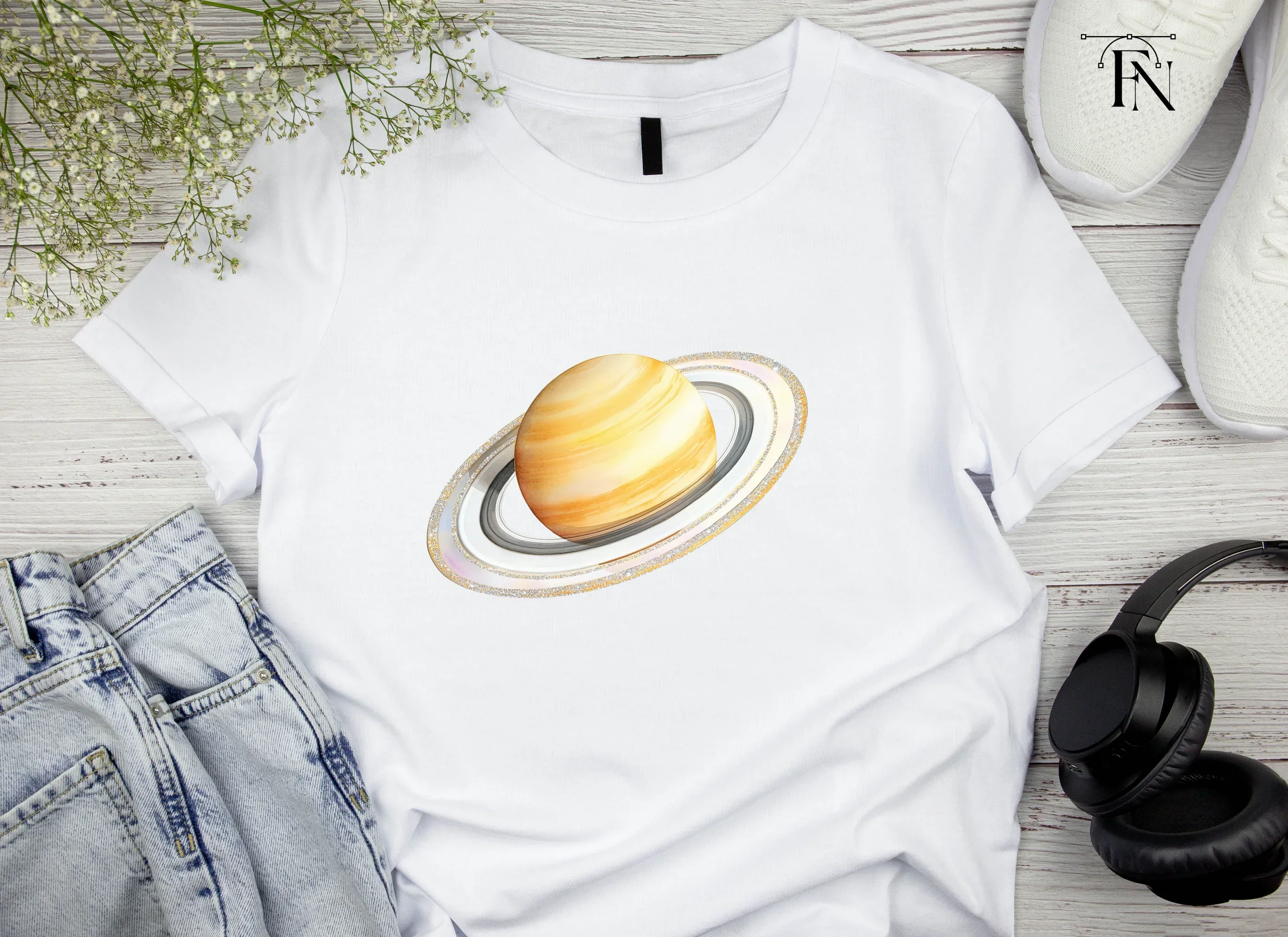 Sparkling Saturn Planet Clipart Bundle - Image 5