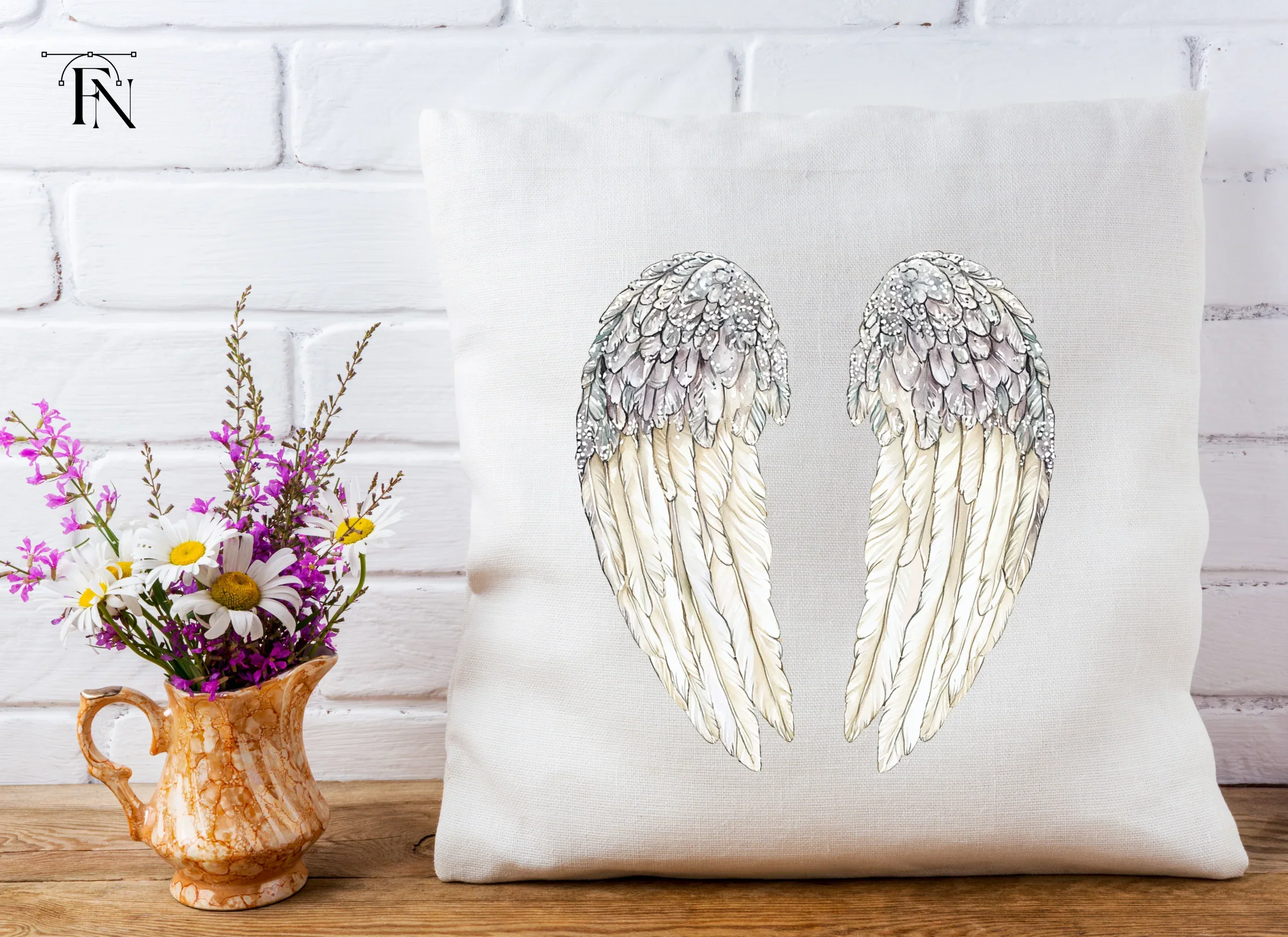Sparkling White Angel Wings Clipart Bundle - Image 5