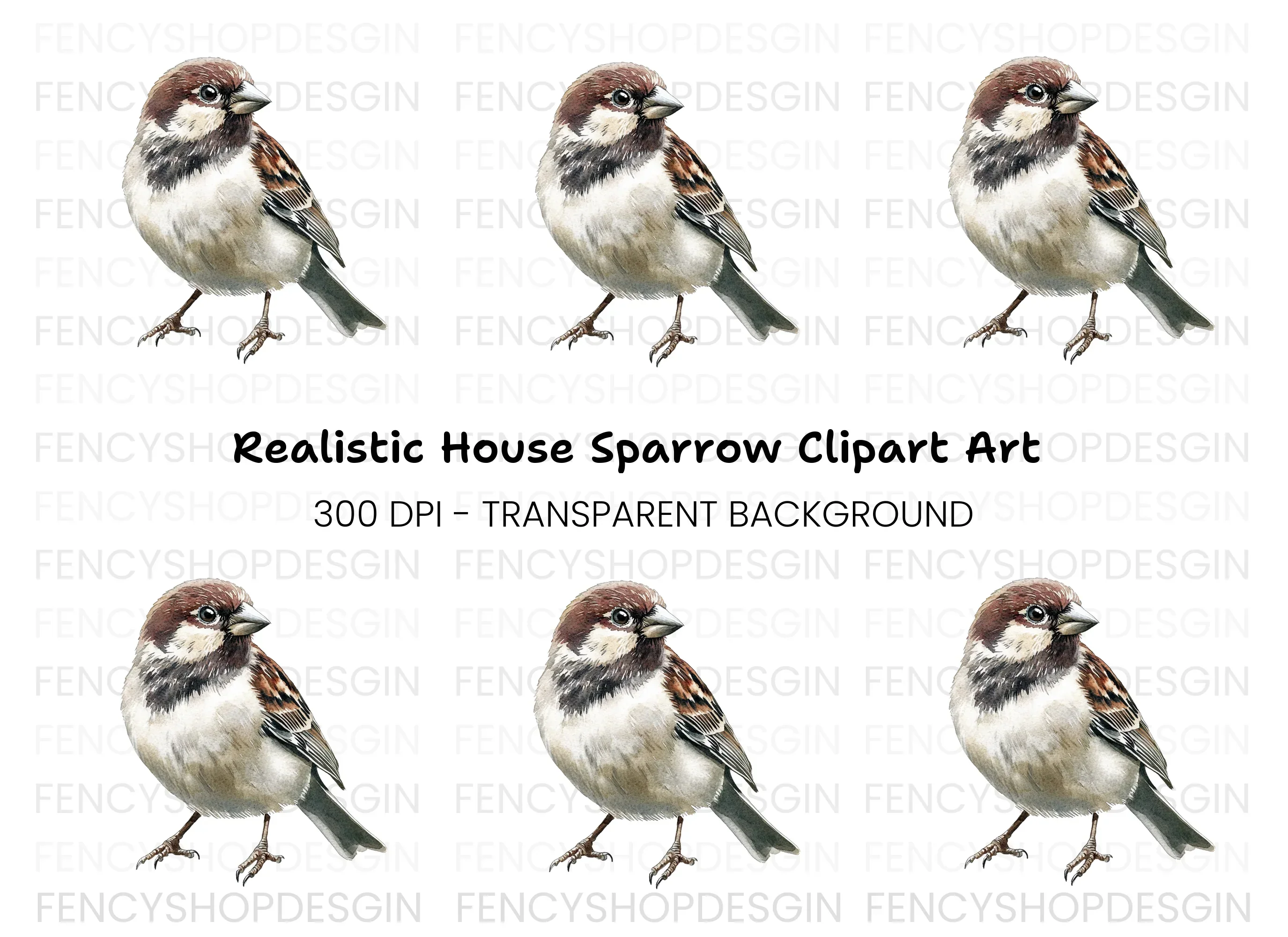 Sparrow Bird Clipart Bundle