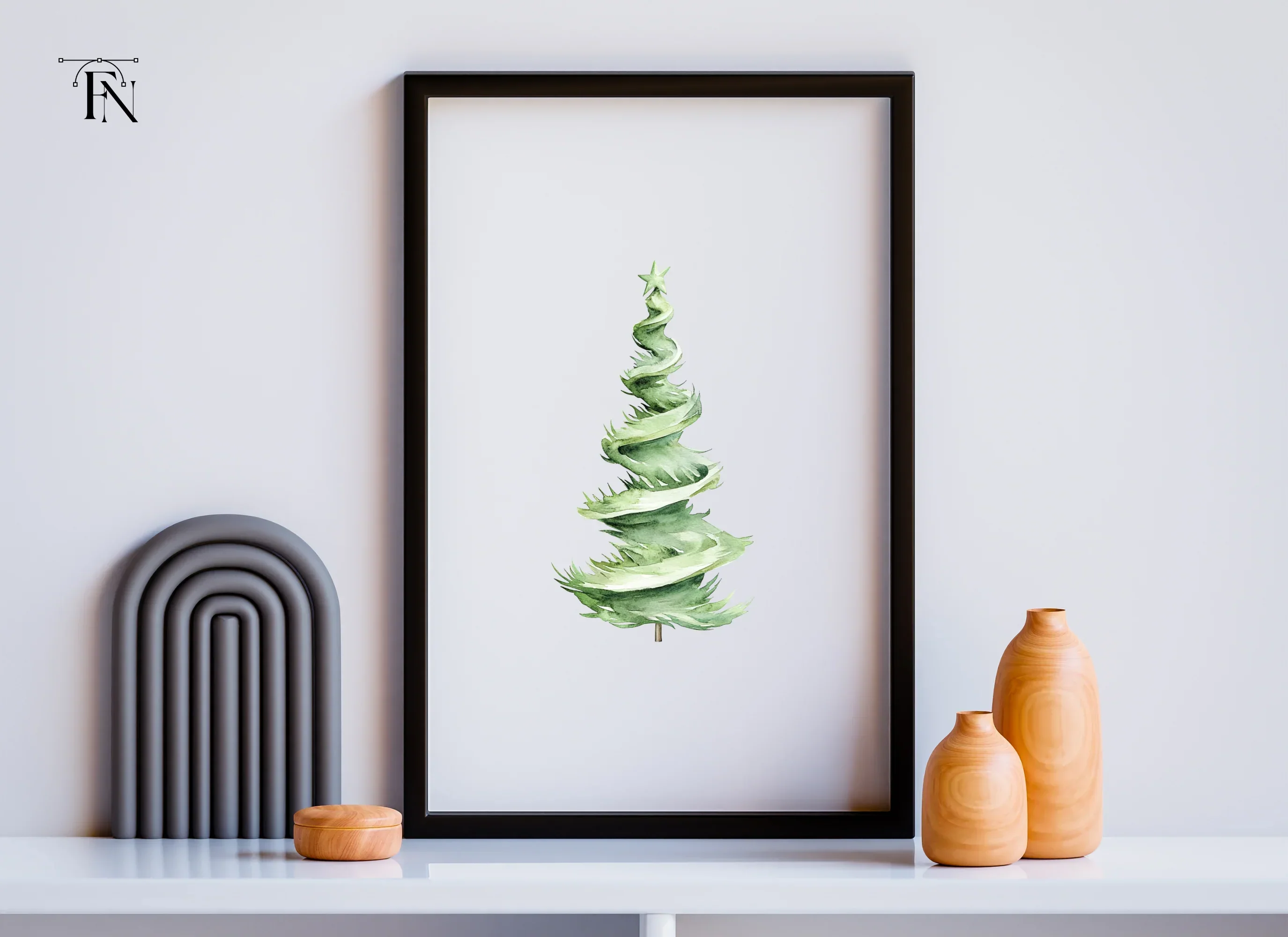 Spiral Christmas Tree Clipart Bundle - Image 3