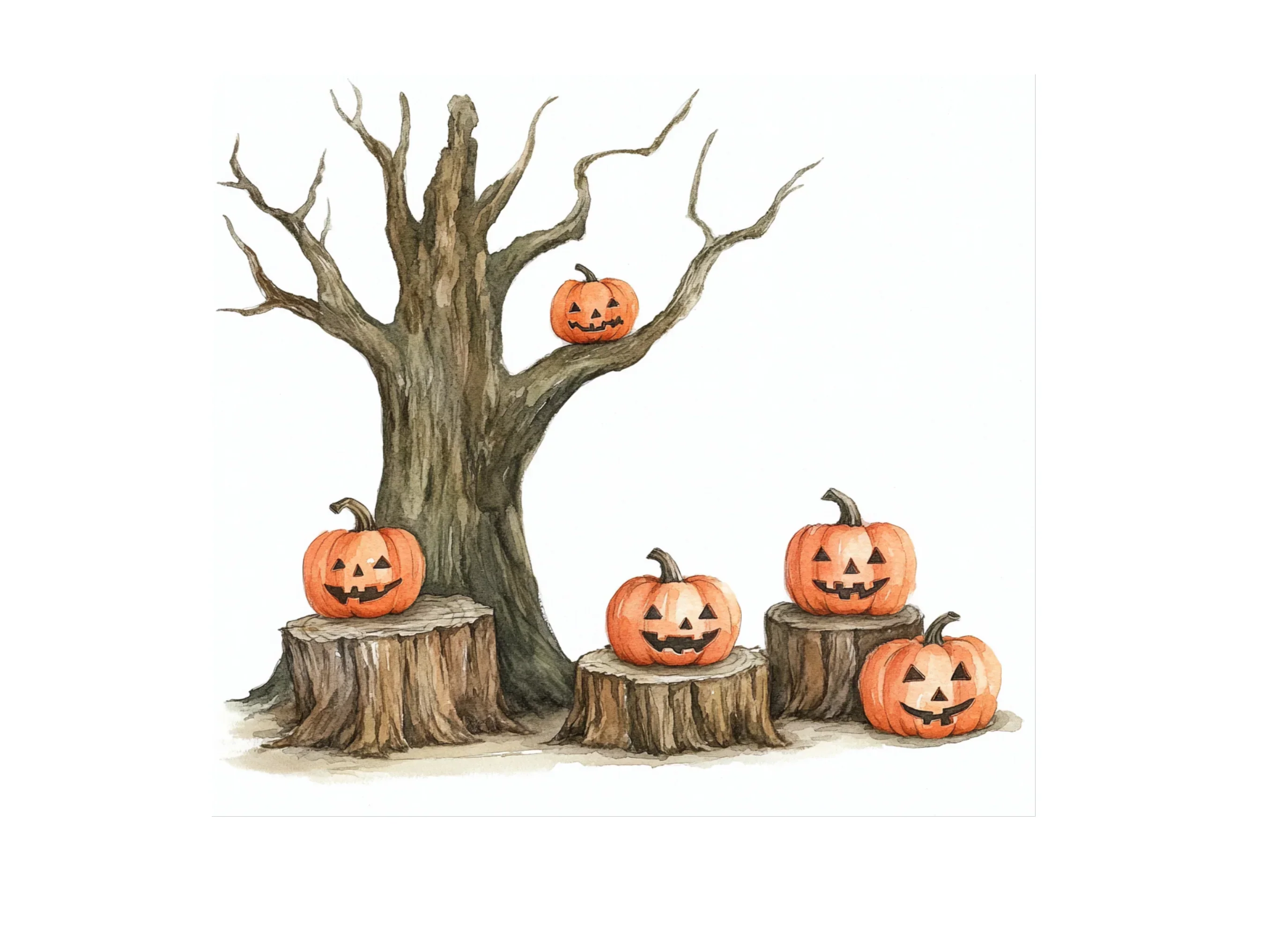 Spooky Halloween Pumpkin Tree Clipart Bundle - Image 2
