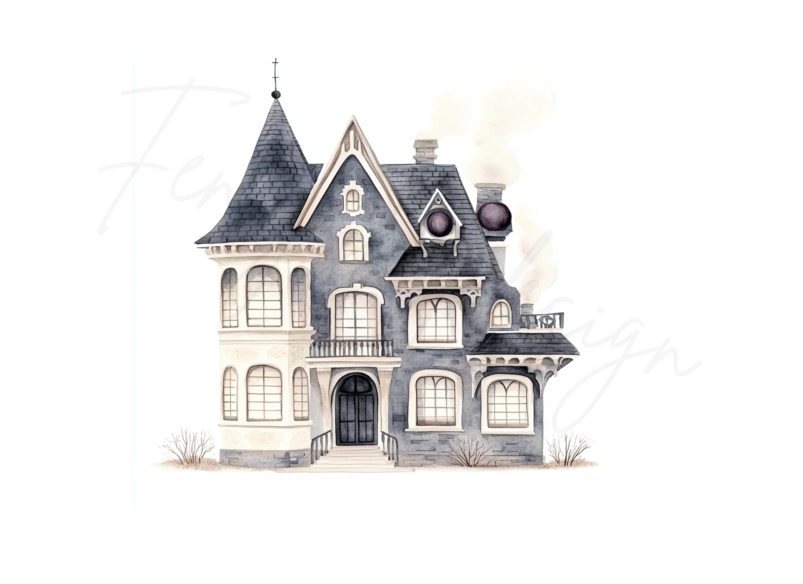 Spooky Haunted House Clipart Bundle - Image 2