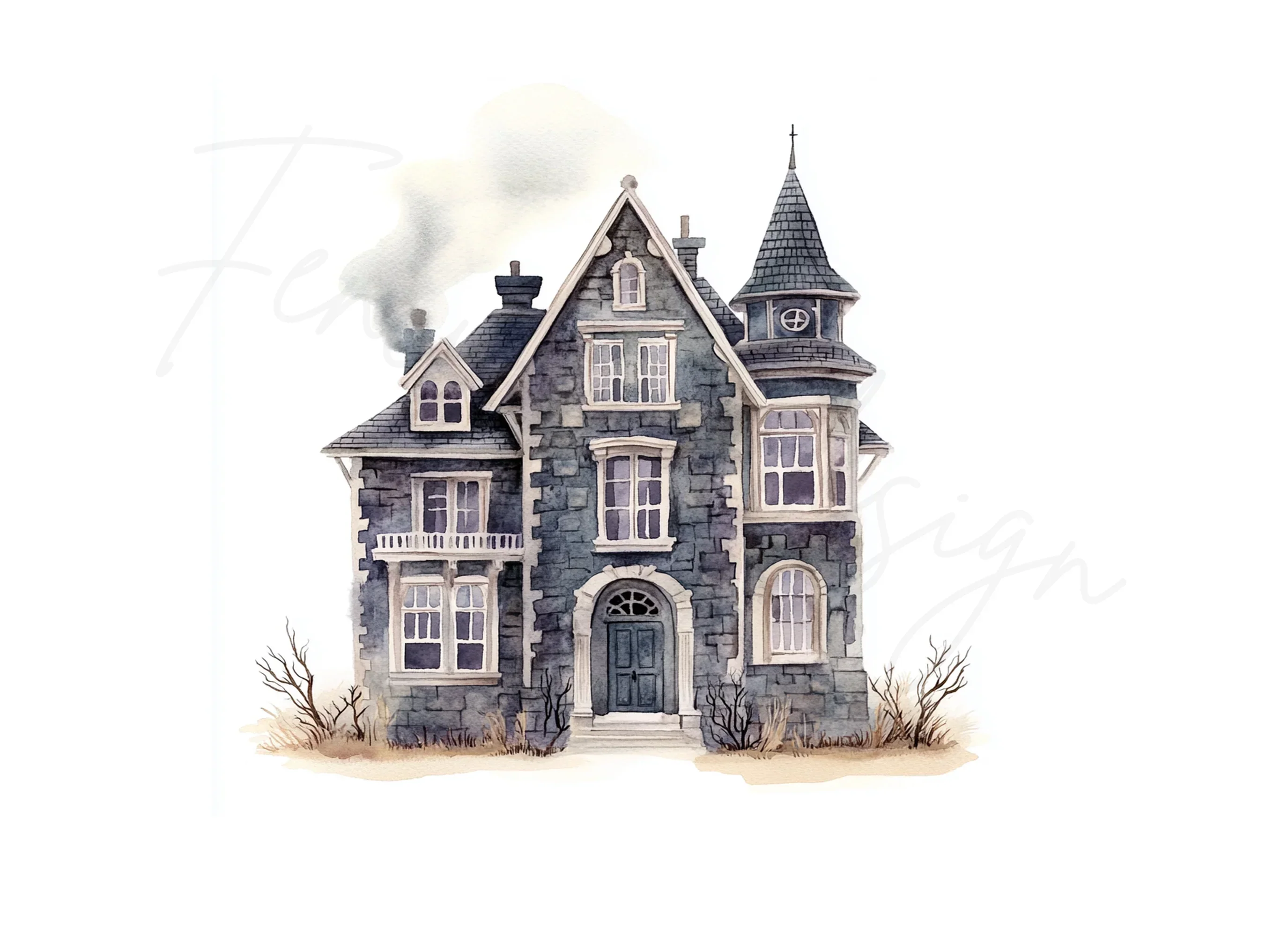 Spooky Haunted House Clipart Bundle - Image 3