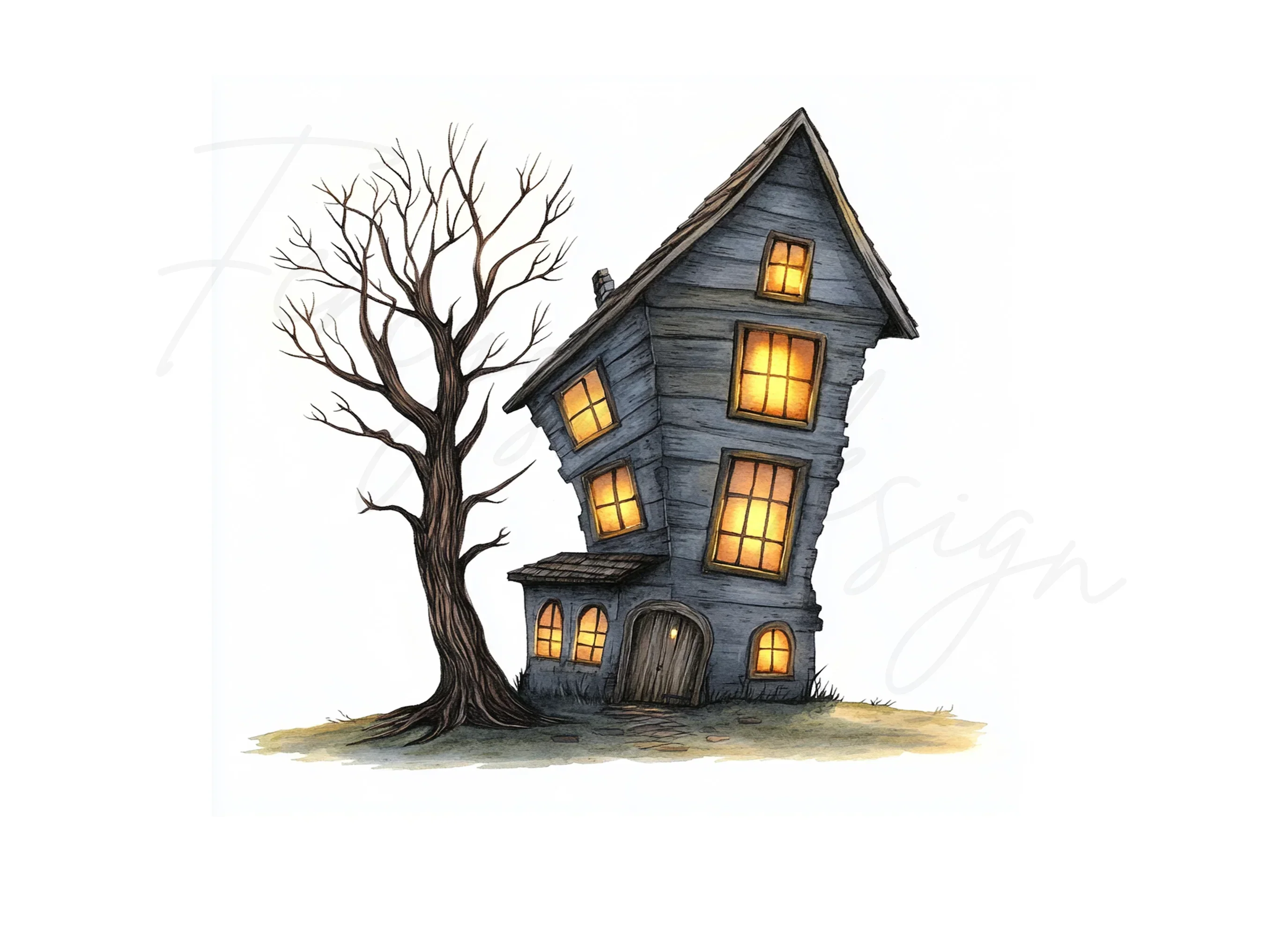 Spooky Haunted House Clipart Bundle - Image 2