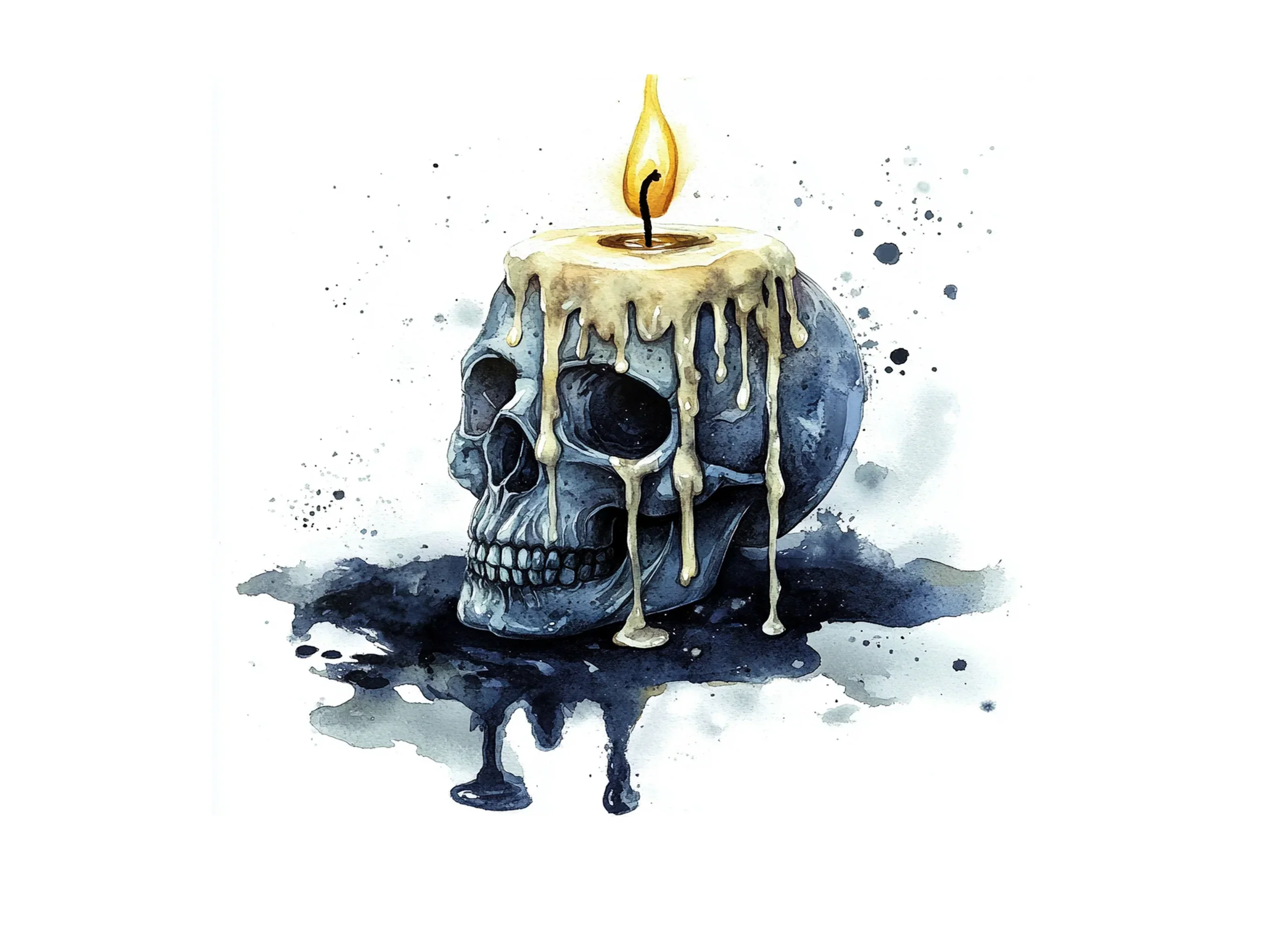 Spooky Skull and Melting Candle Clipart Bundle - Image 3