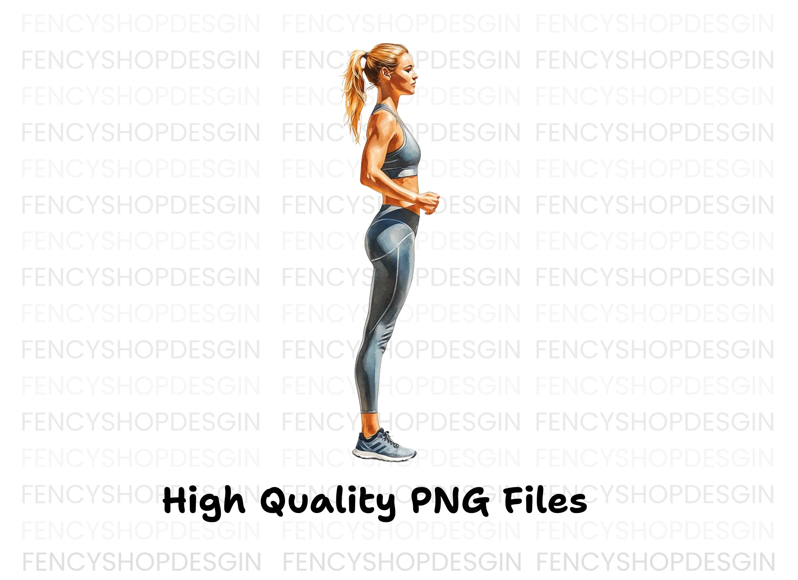 Sporty Woman Standing Clipart Bundle - Image 3