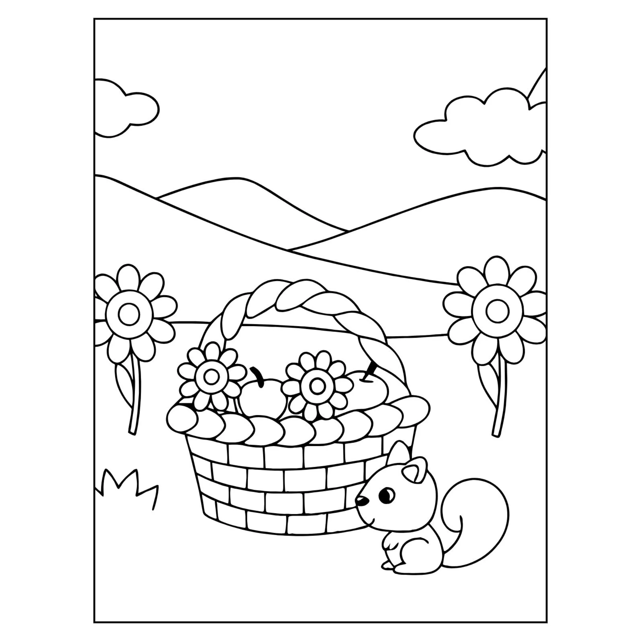 Spring Picnic Basket Coloring Pages - Image 3