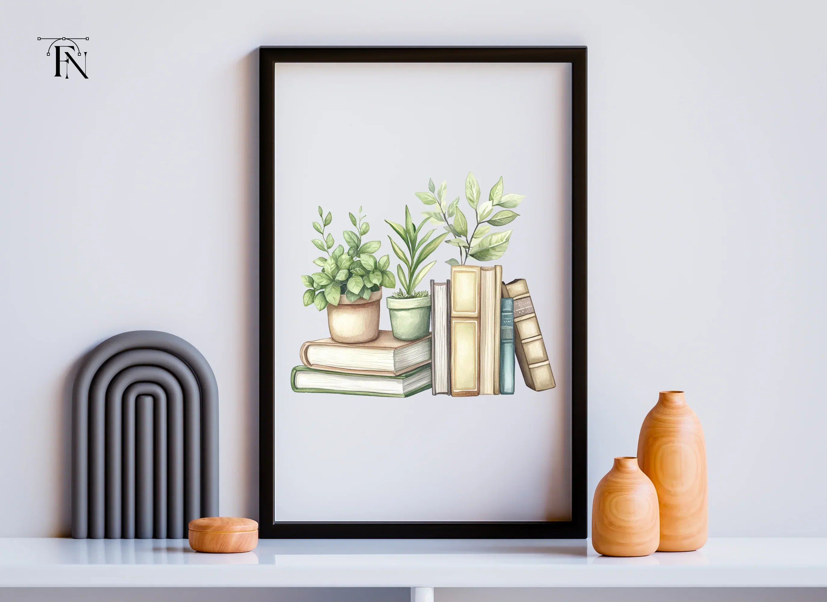 Stack of Books with Plants Clipart Bundle - Image 6