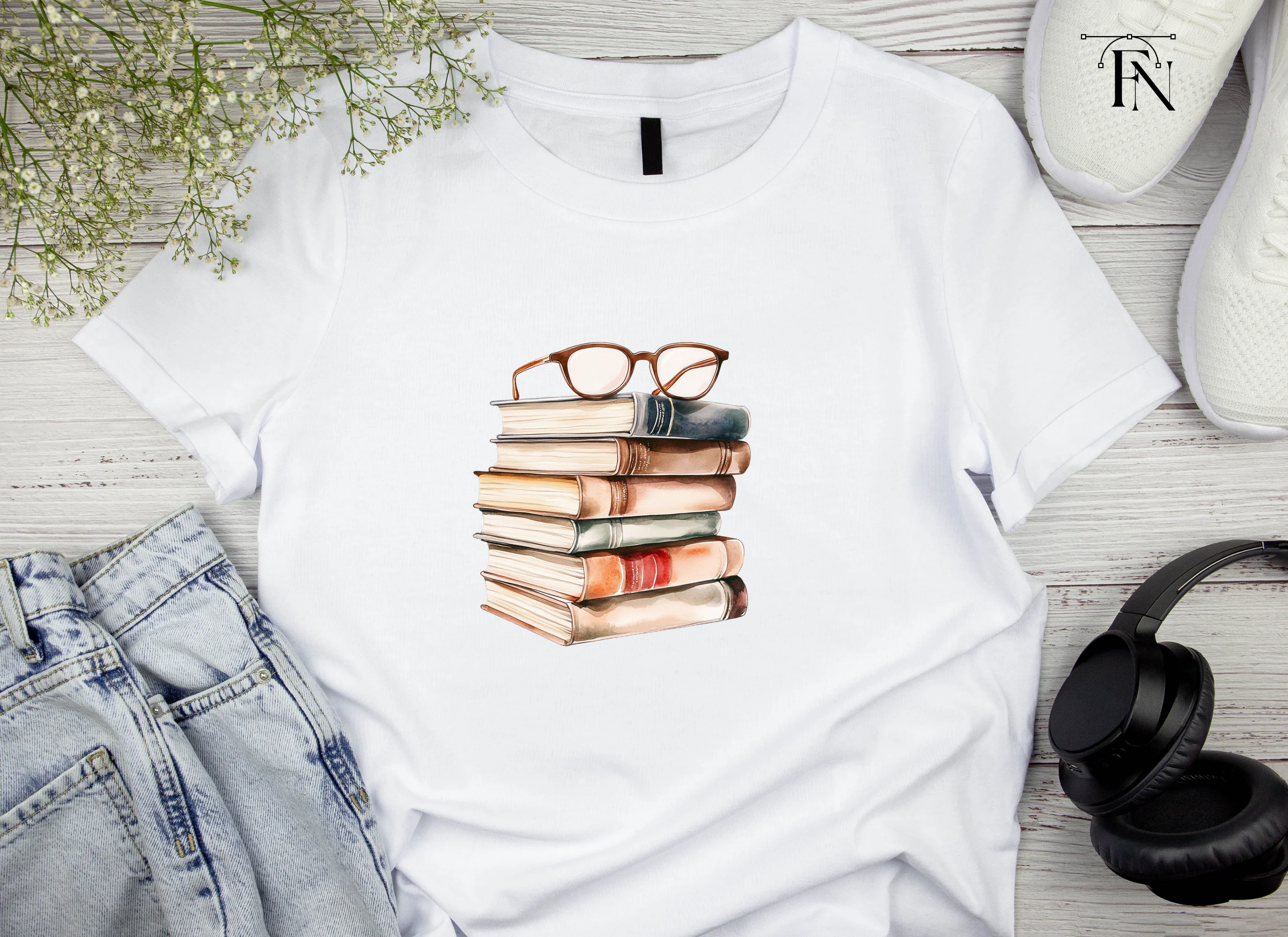 Stack of Books with Reading Glasses Clipart Bundle - Image 4