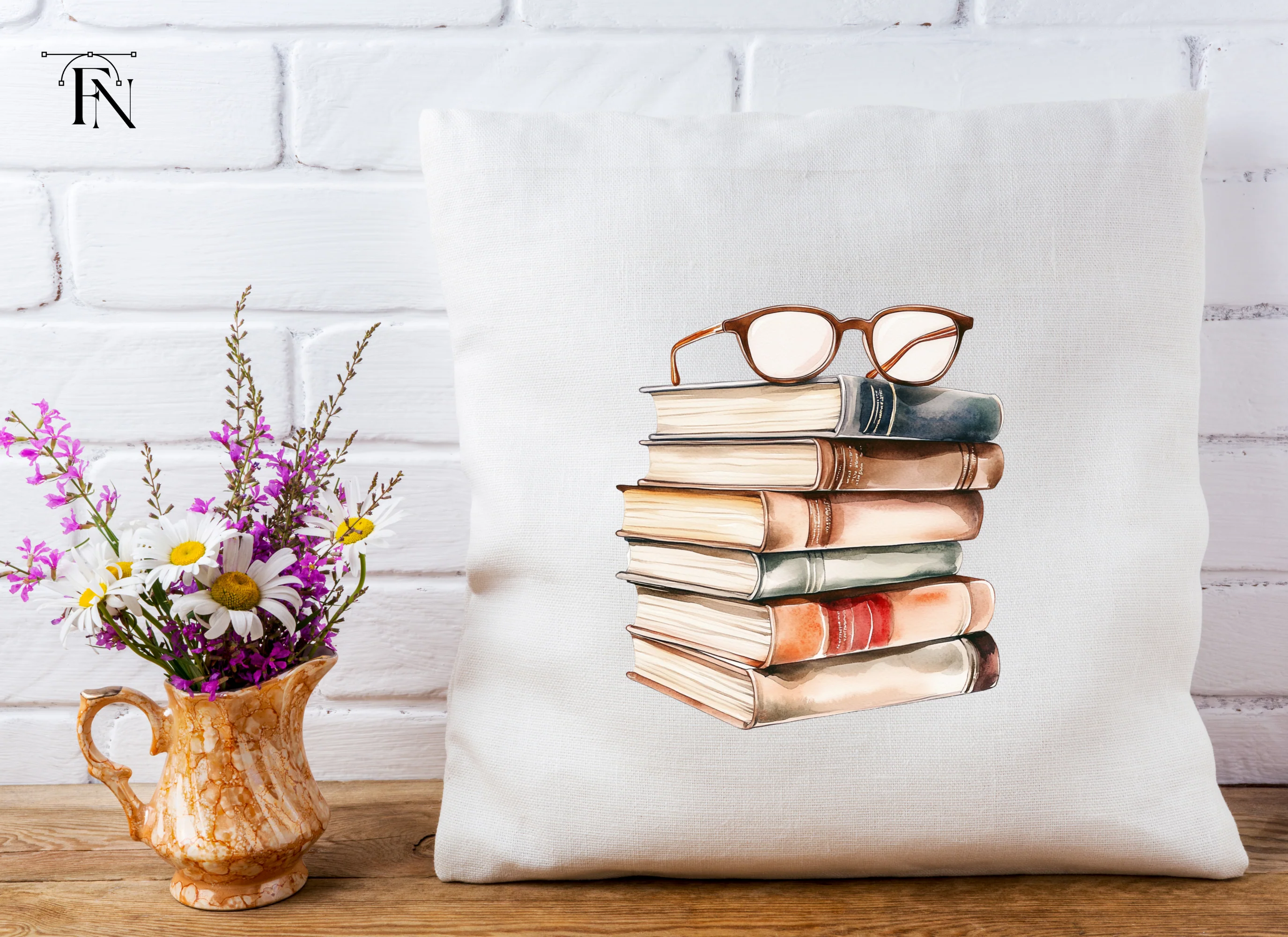 Stack of Books with Reading Glasses Clipart Bundle - Image 5