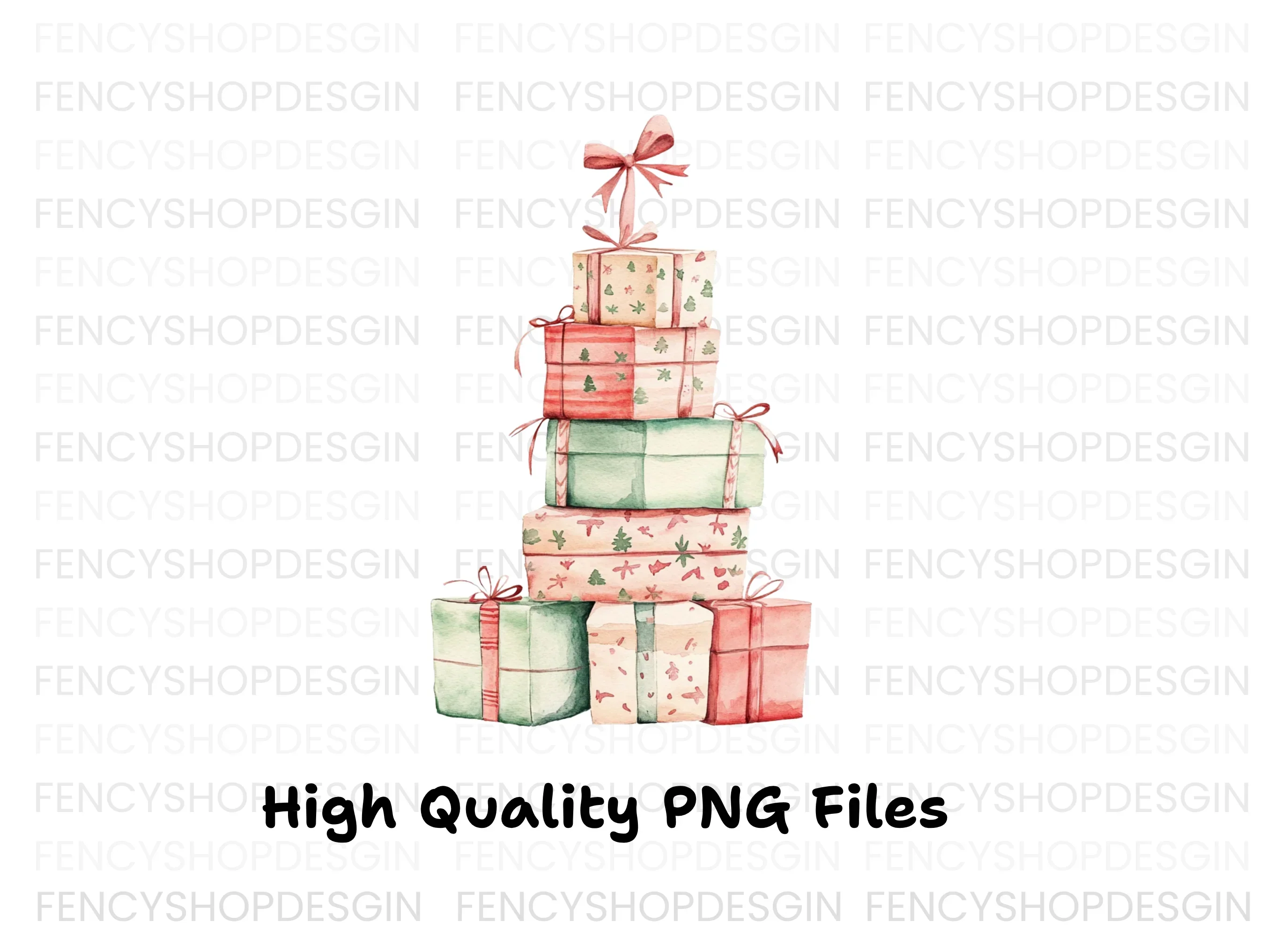 Stacked Christmas Presents Clipart Bundle - Image 2