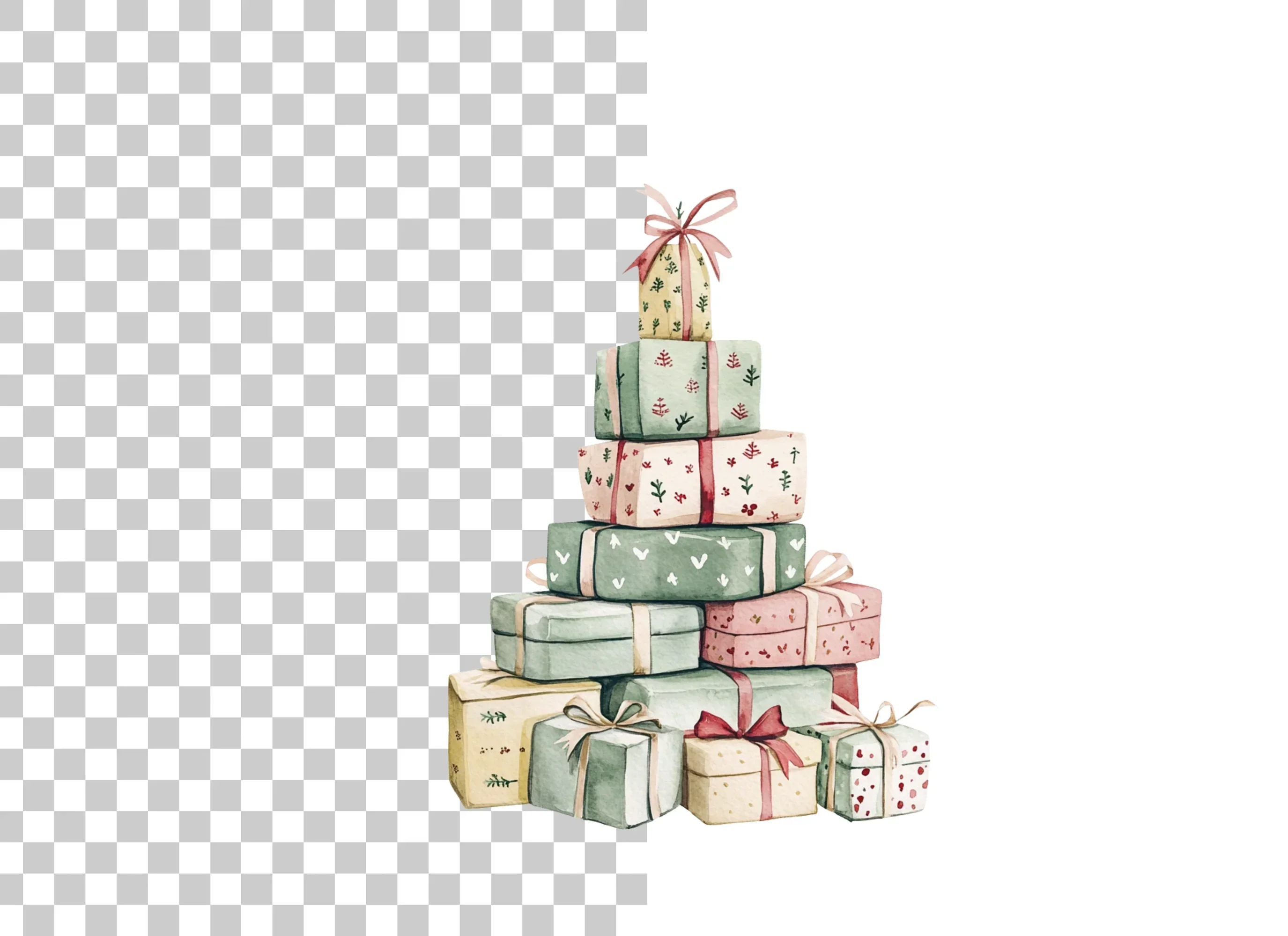 Stacked Christmas Presents Clipart Bundle - Image 3