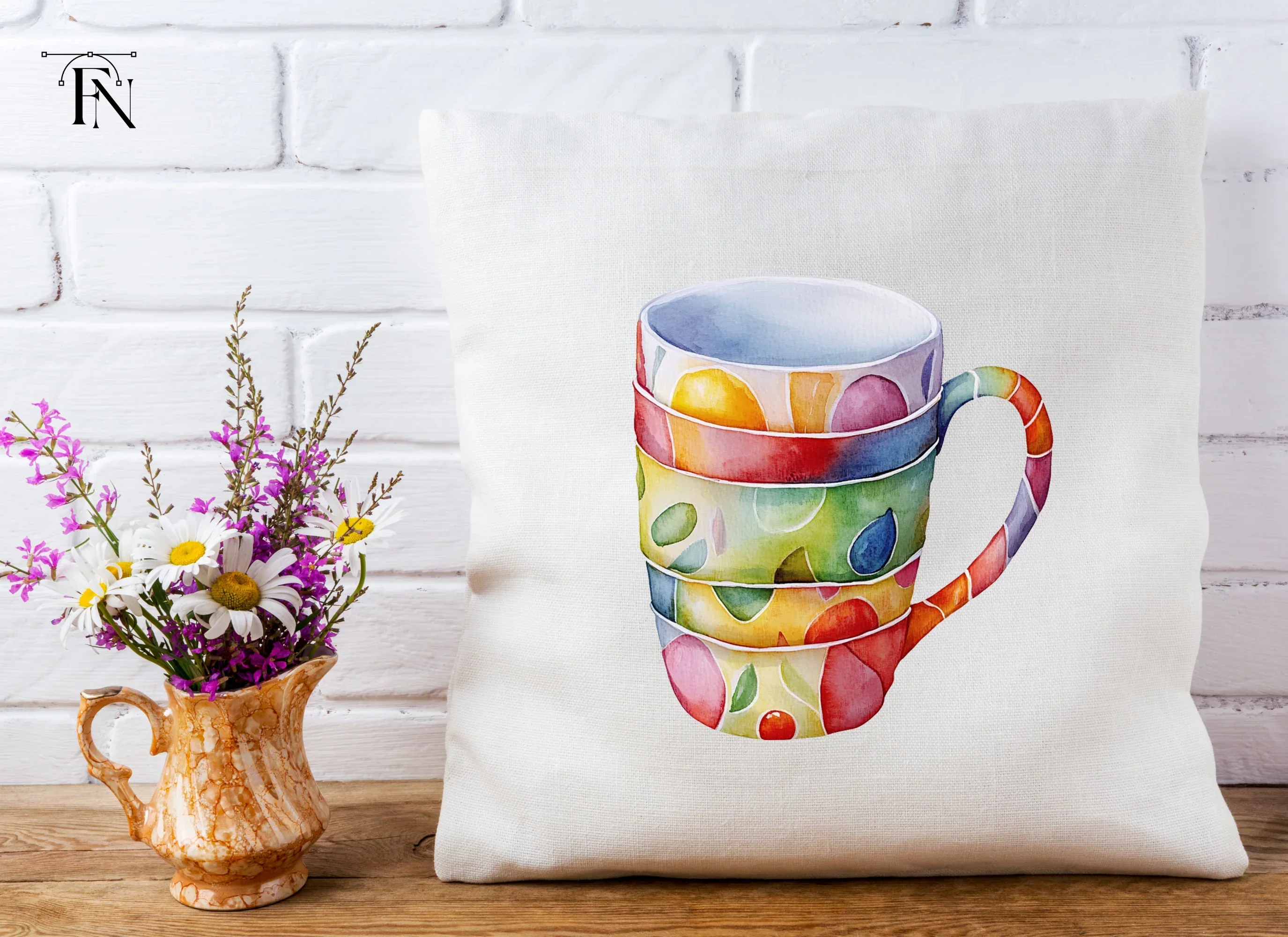 Stacked Striped Mugs Clipart Bundle - Image 5