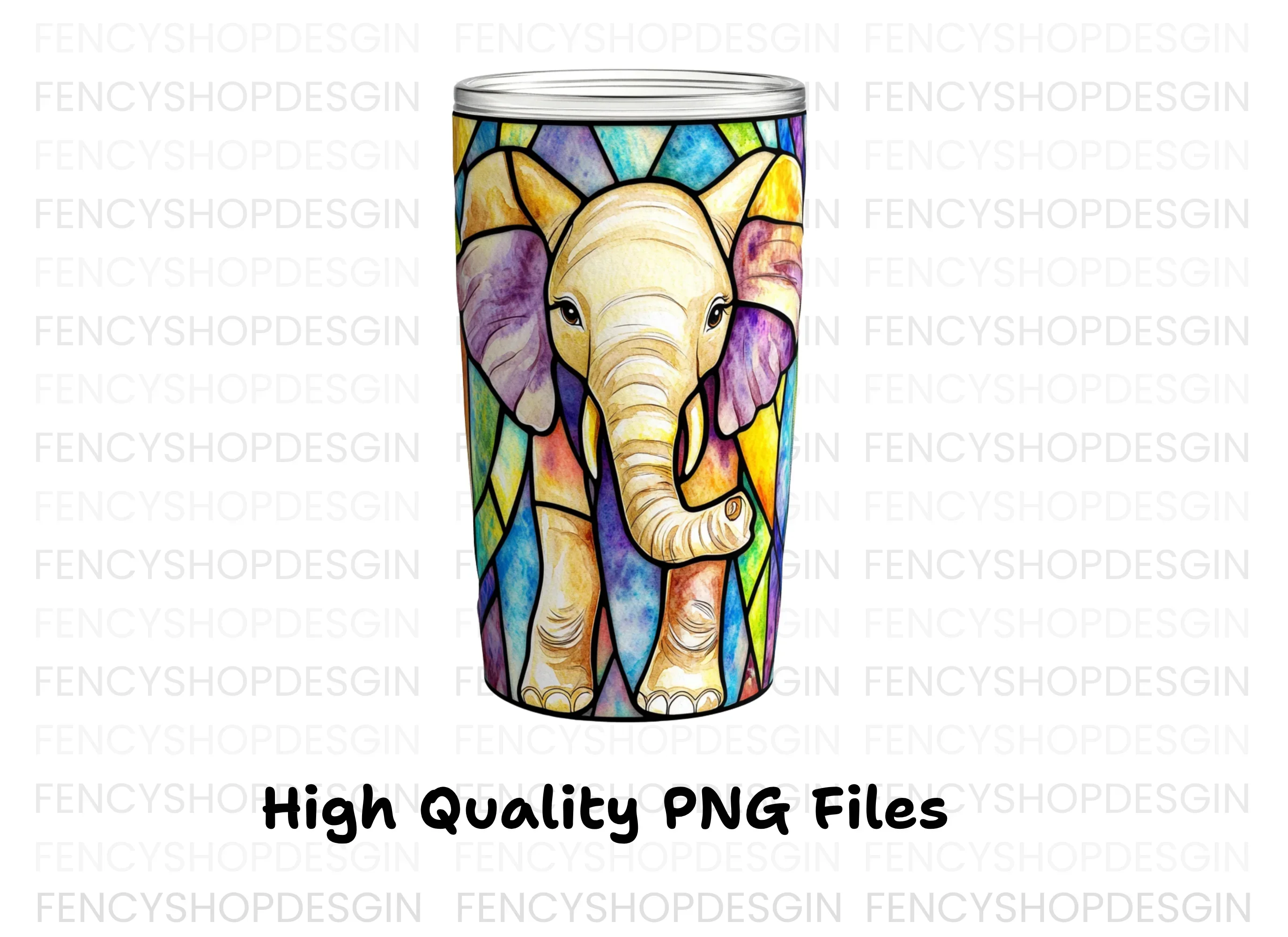 Stained Glass Elephant Clipart Bundle - Image 3