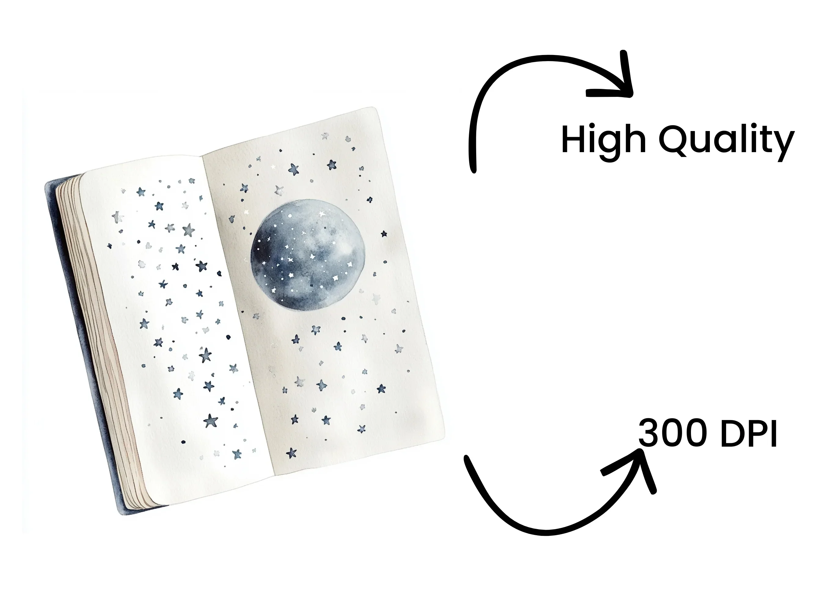 Starry Night Book Clipart Bundle - Image 4