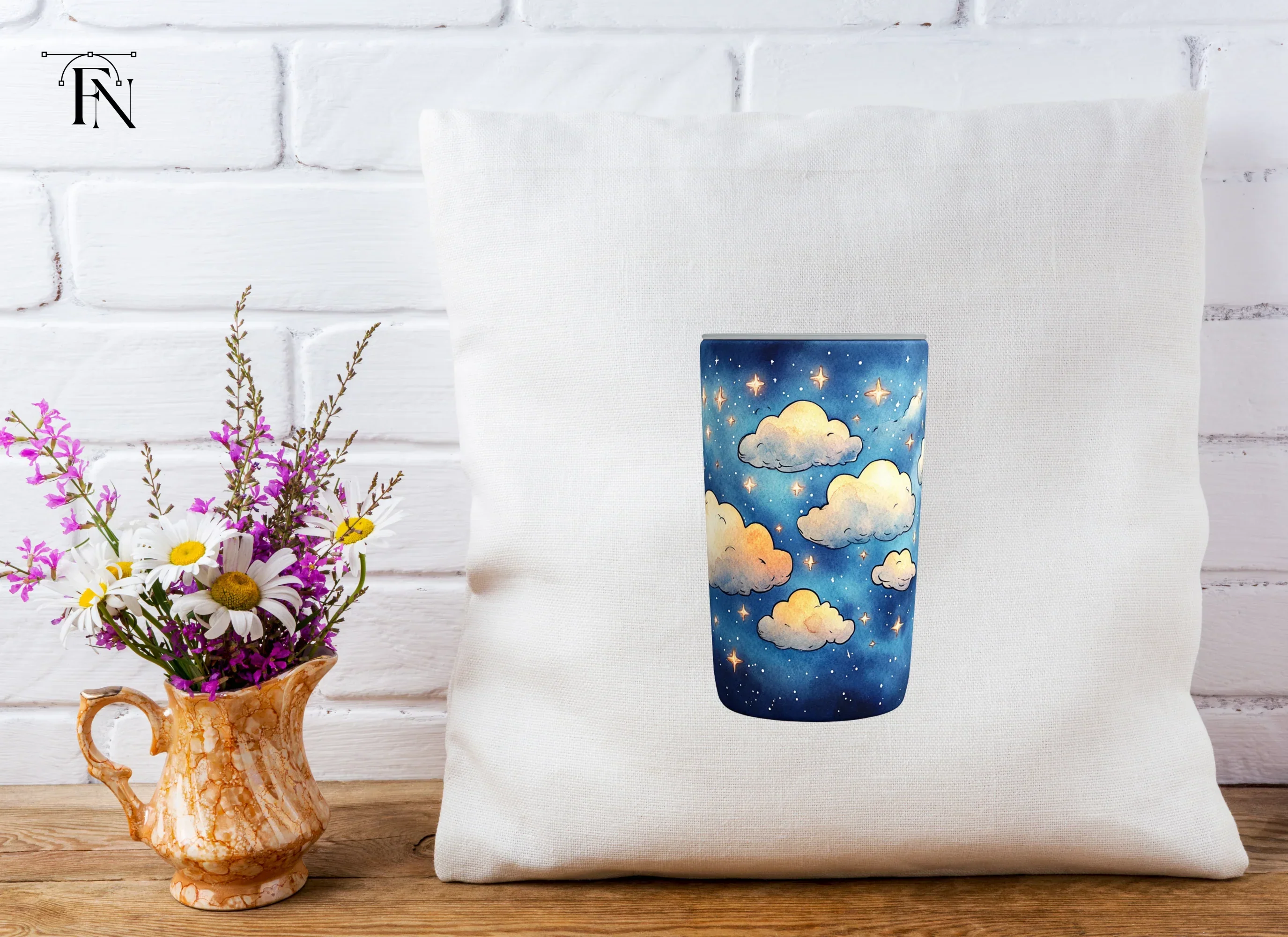 Starry Night Clouds Tumbler Clipart Bundle - Image 5