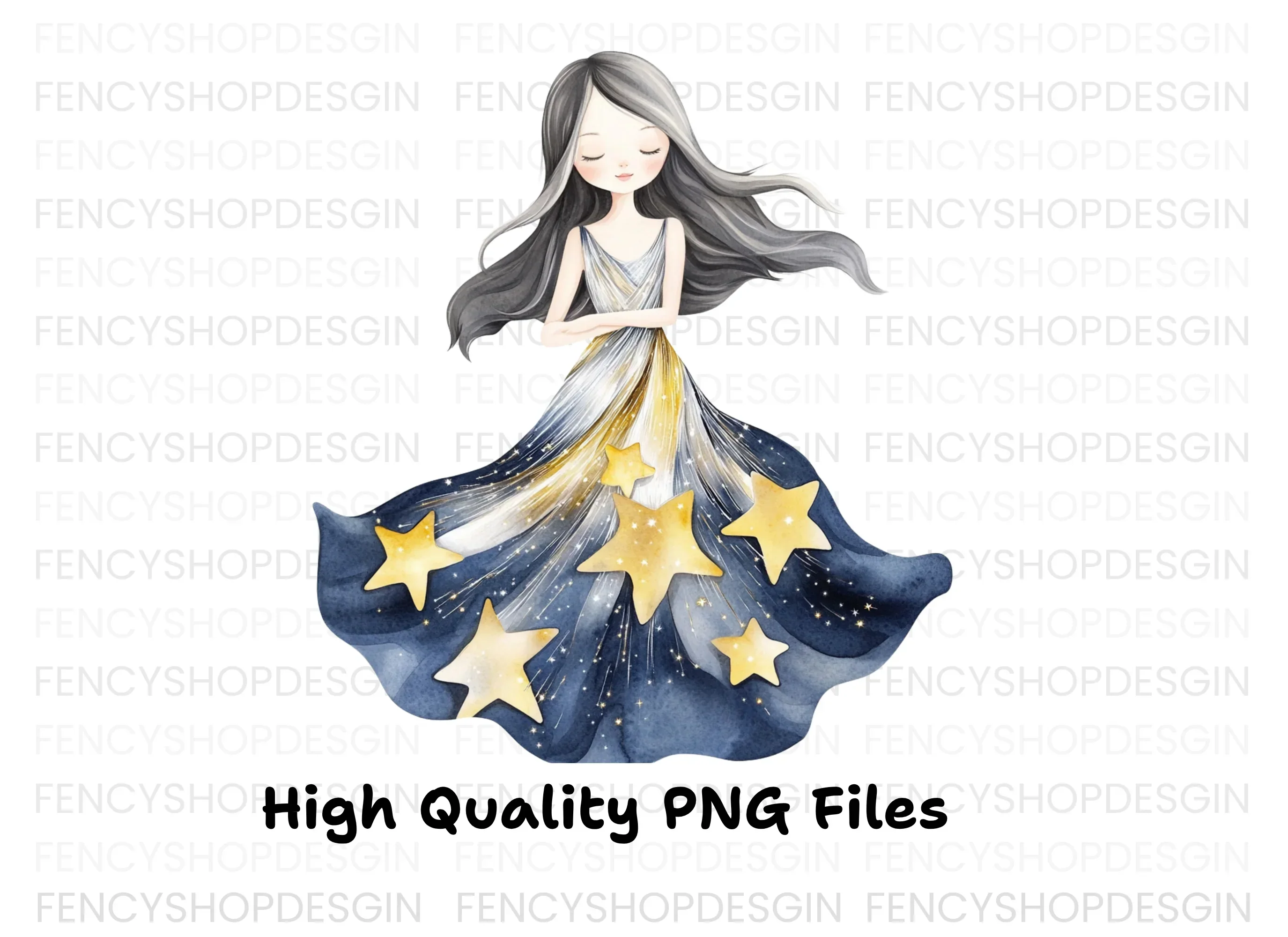 Starry Night Fairies Clipart Bundle - Image 4