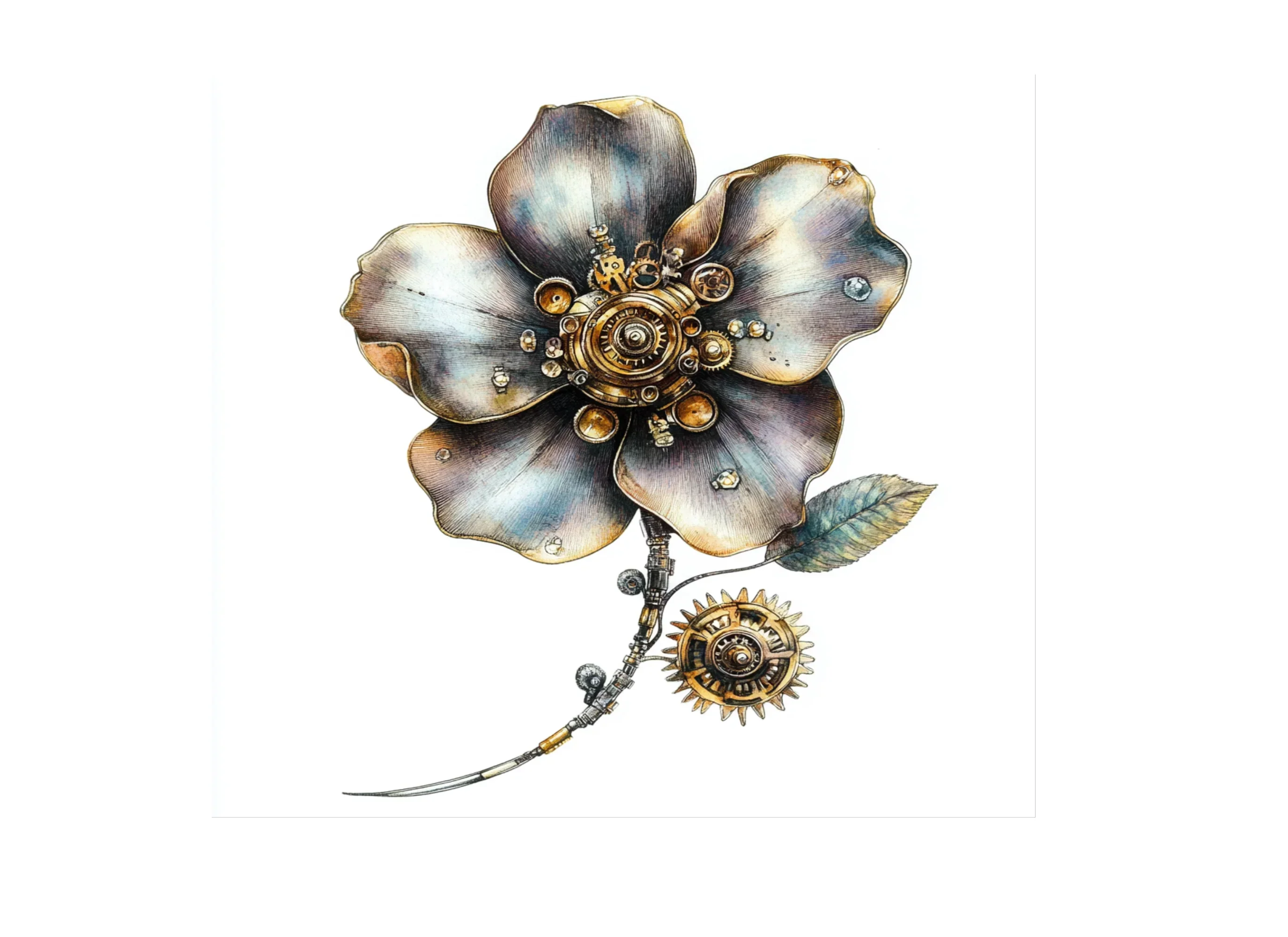 Steampunk Flower Clipart Bundle - Image 2