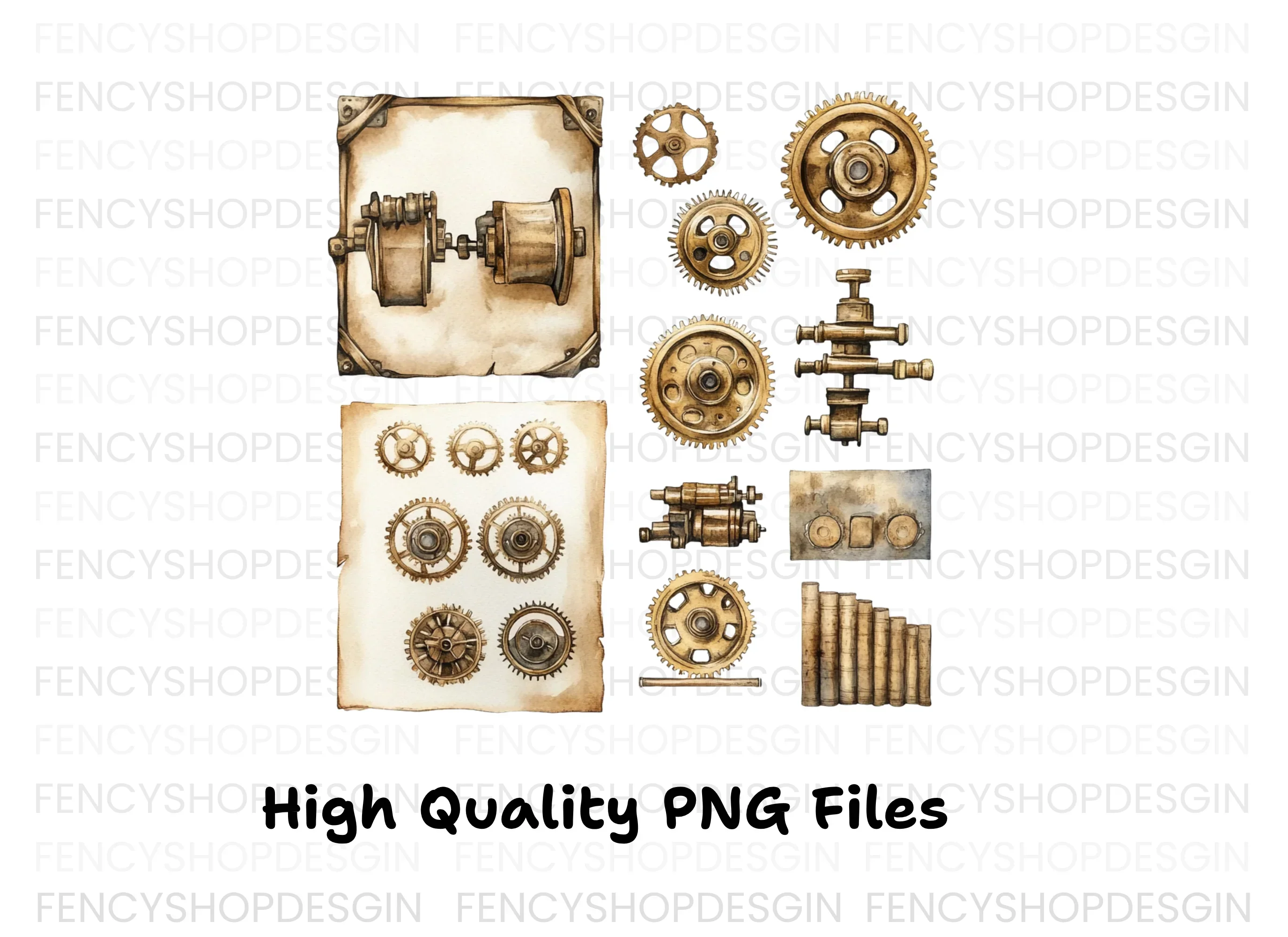 Steampunk Gears Clipart Bundle - Image 3