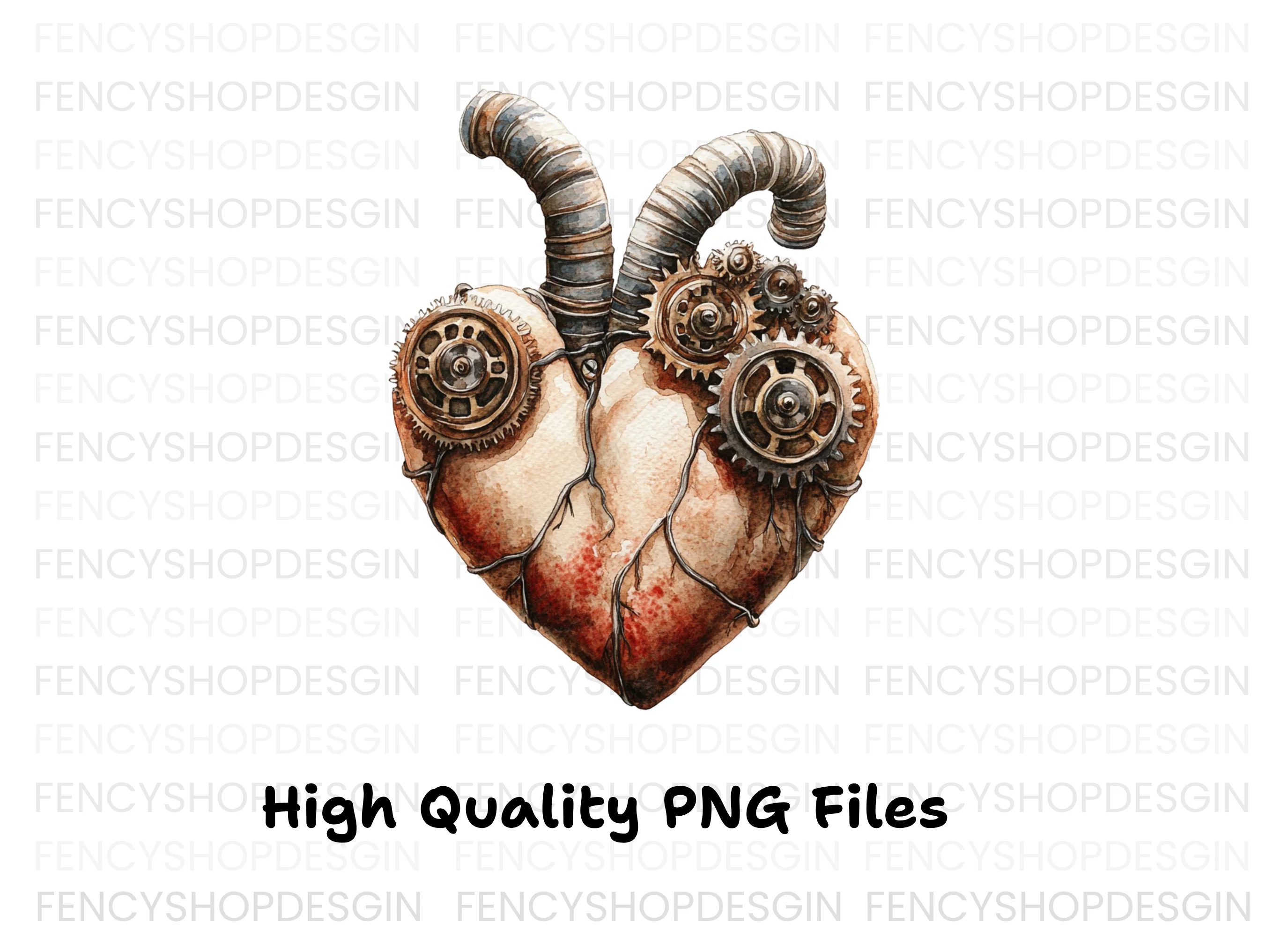 Steampunk Heart Clipart Bundle - Image 3