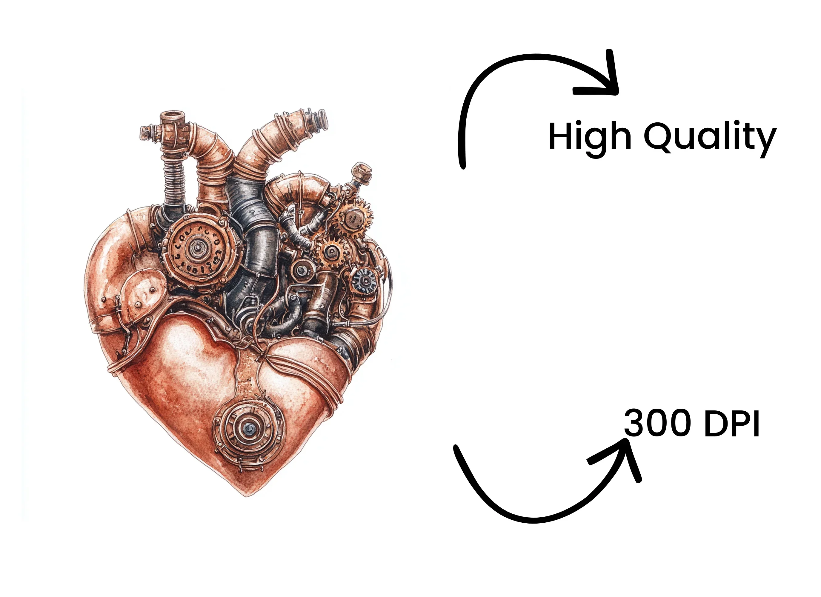 Steampunk Heart Clipart Bundle - Image 4