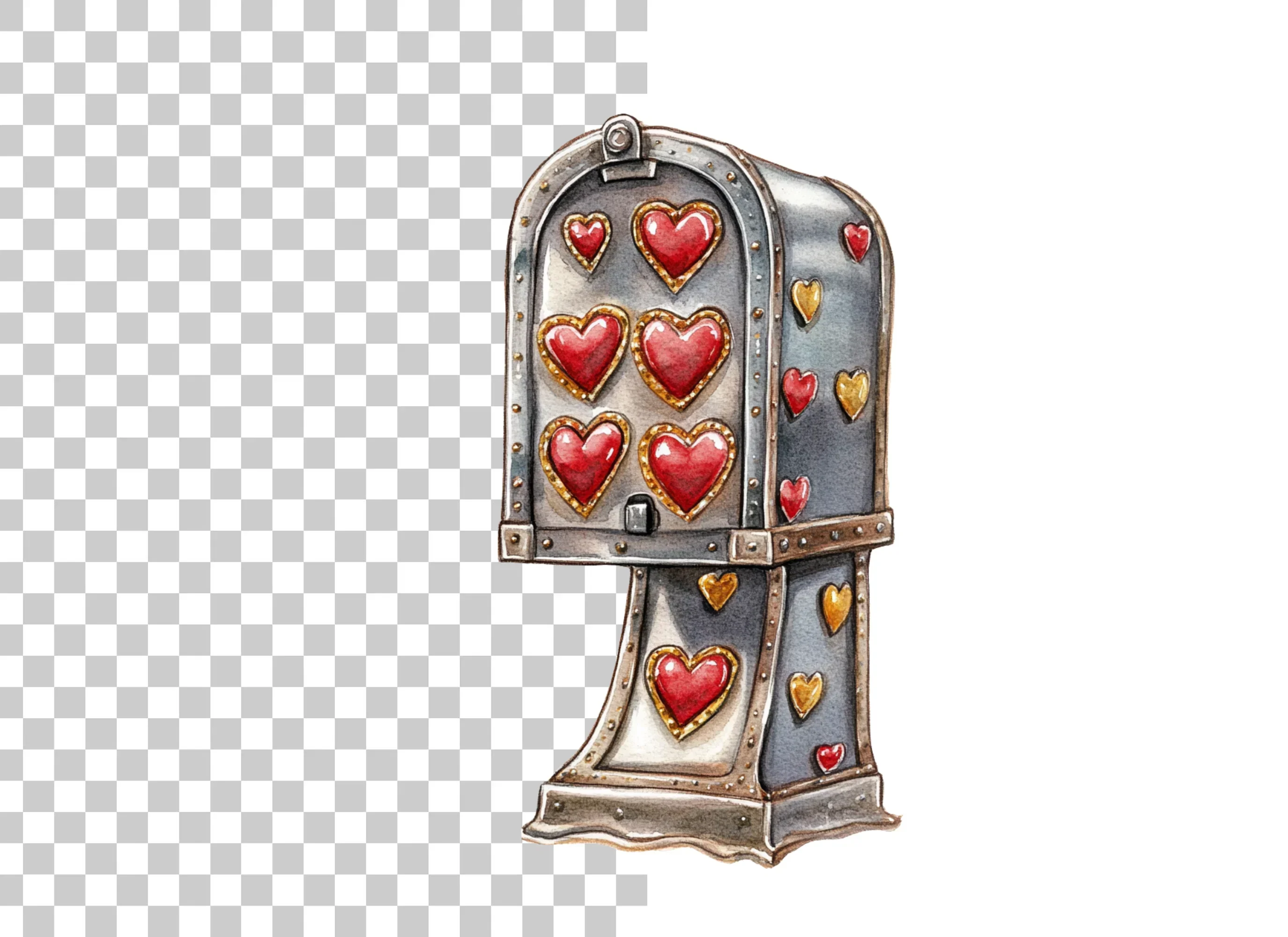 Steampunk Heart Mailbox Clipart Bundle - Image 2