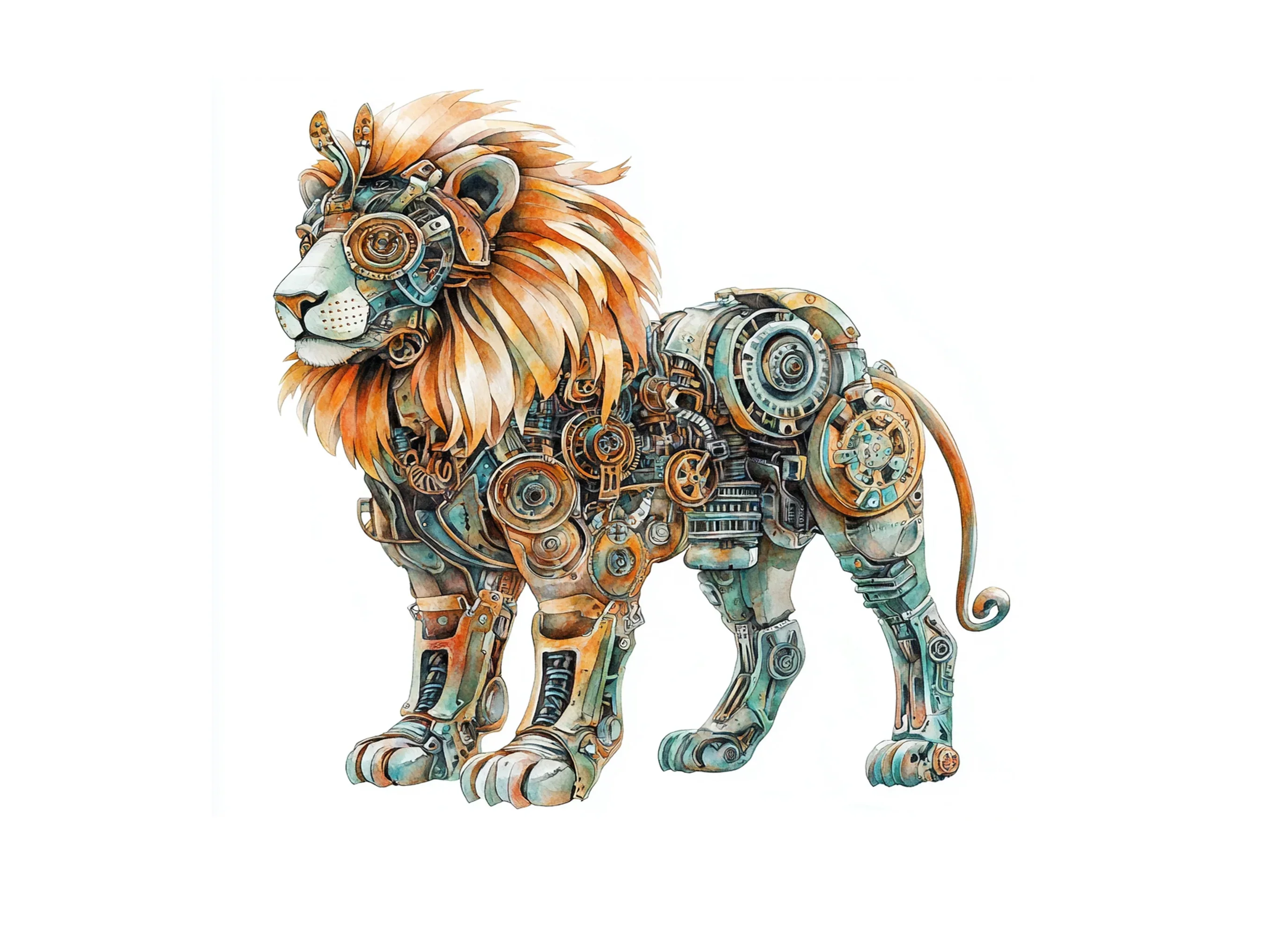 Steampunk Lion Clipart Bundle - Image 2