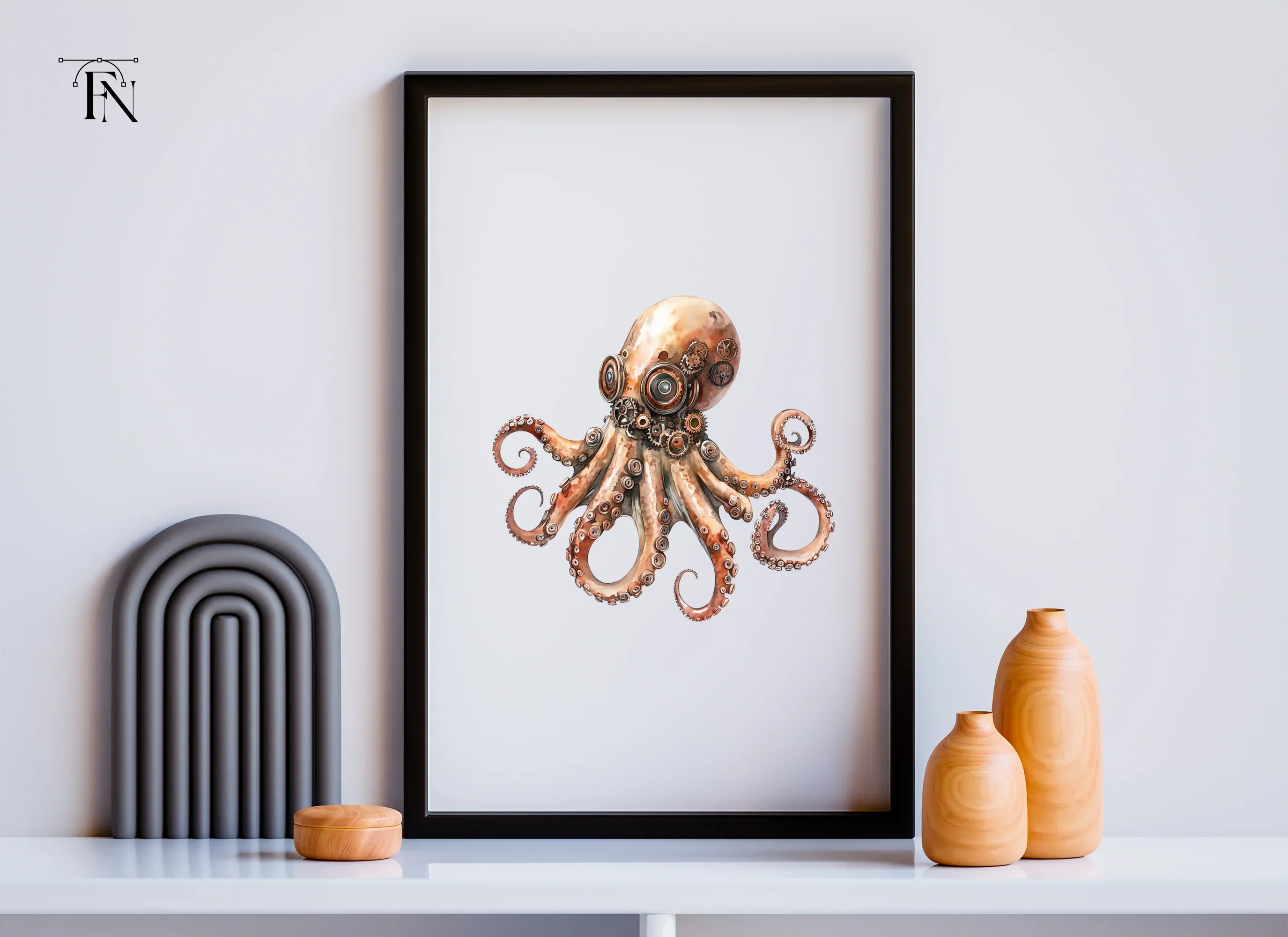 Steampunk Octopus Clipart Bundle - Image 6