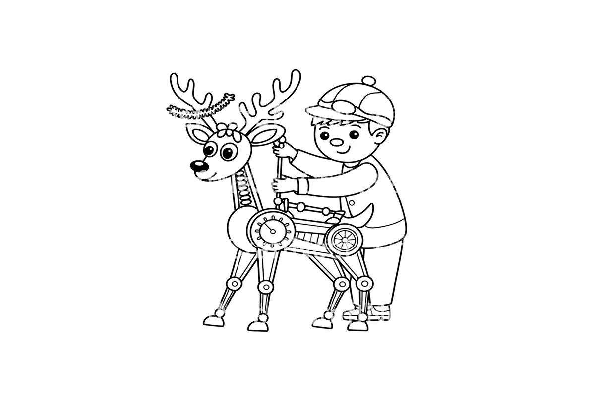 Steampunk Reindeer Adventure Coloring Books - Image 2