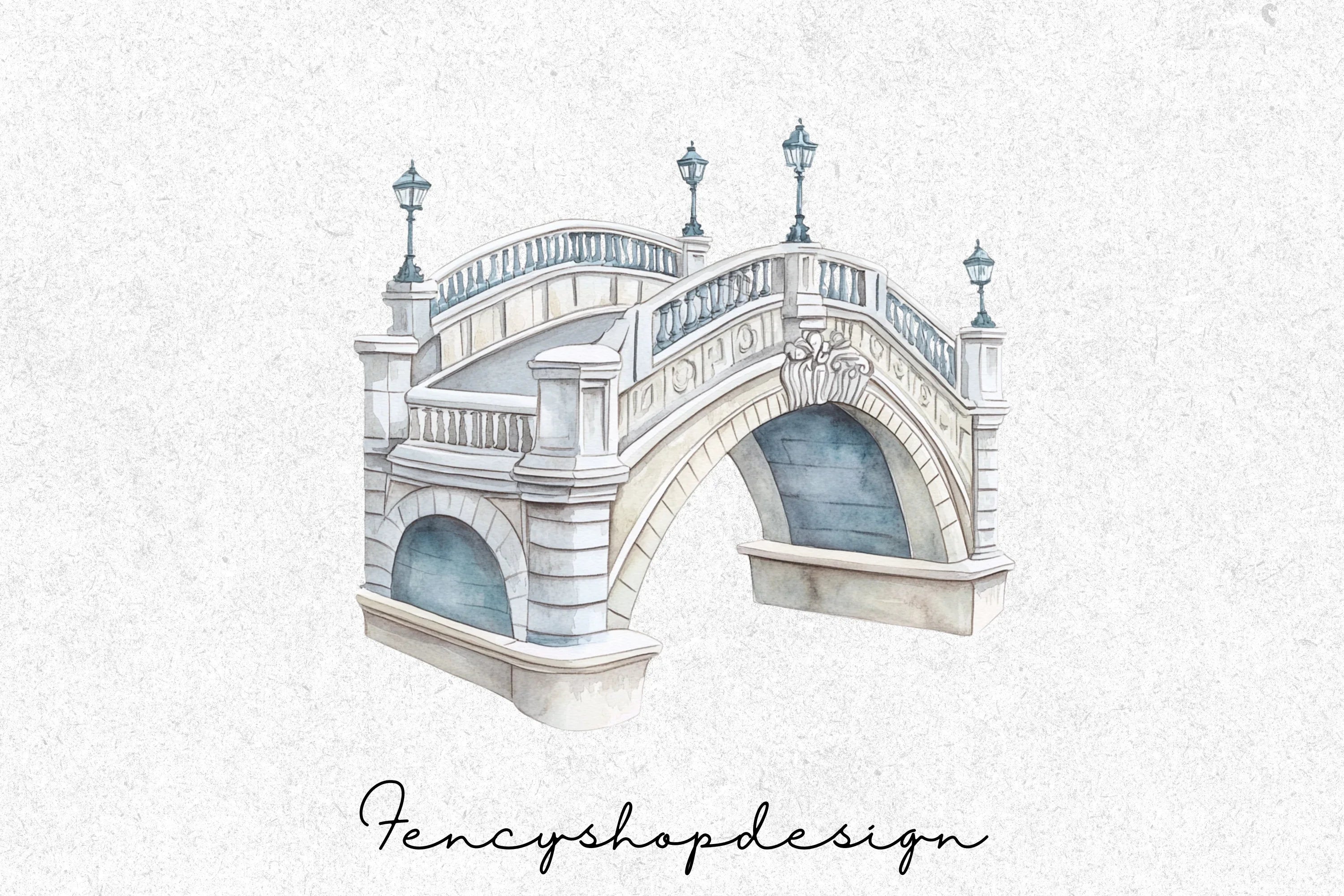Stone Bridge Archway Clipart Bundle - Image 4