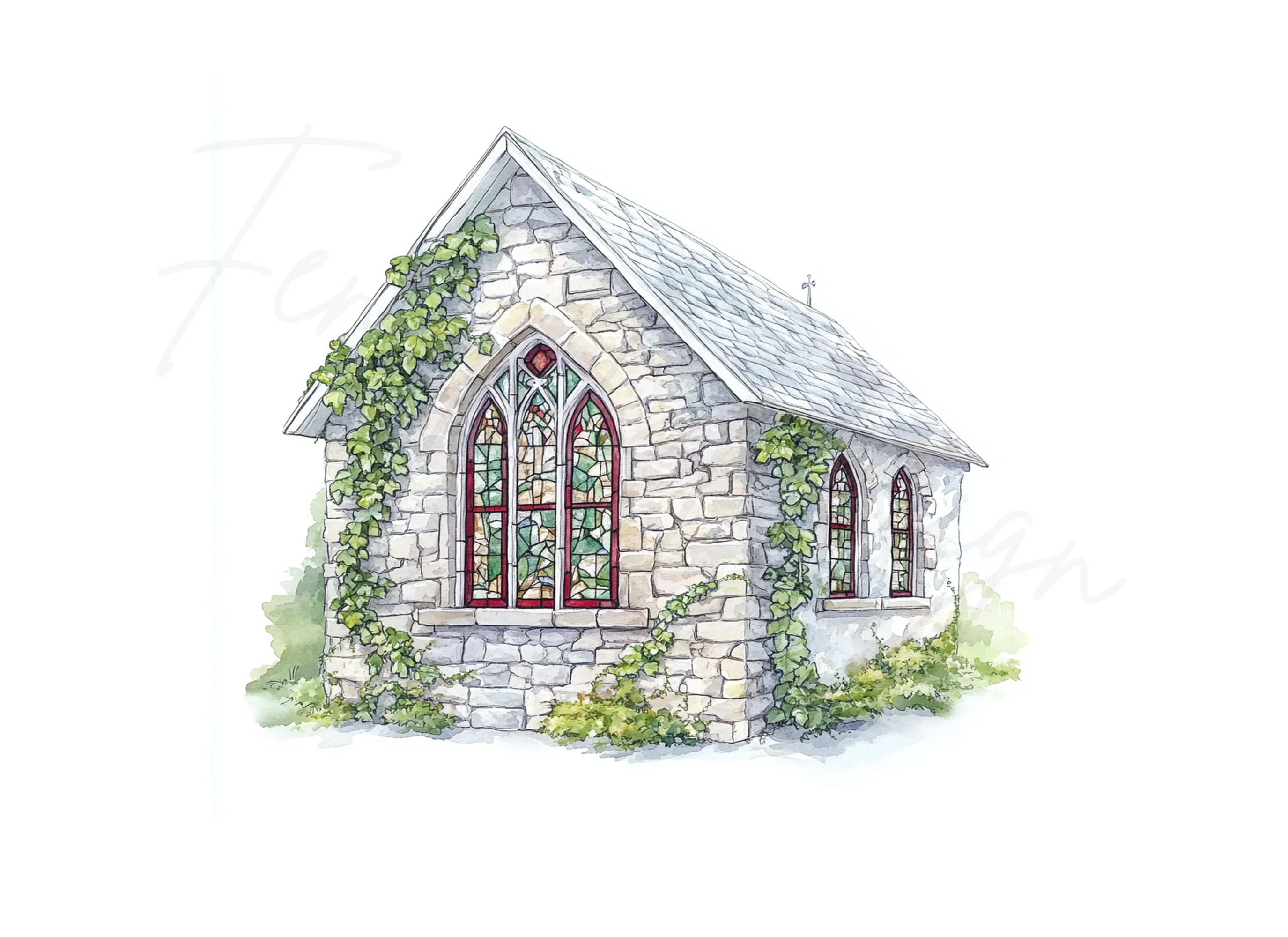 Stone Chapel Clipart Bundle - Image 2